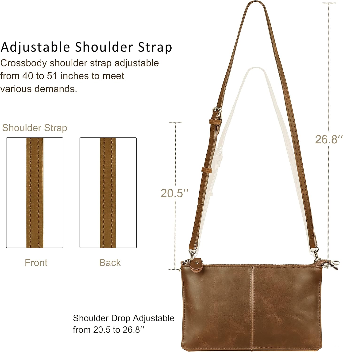 befen Genuine Leather Small Crossbody Bags for Women Wristlet Wallet Purses | Real Leather, RFID Blocking Card Slots, Wristlet Strap, Clutch Purse, Fit iPhone 17 Pro Max, Leather Handbags