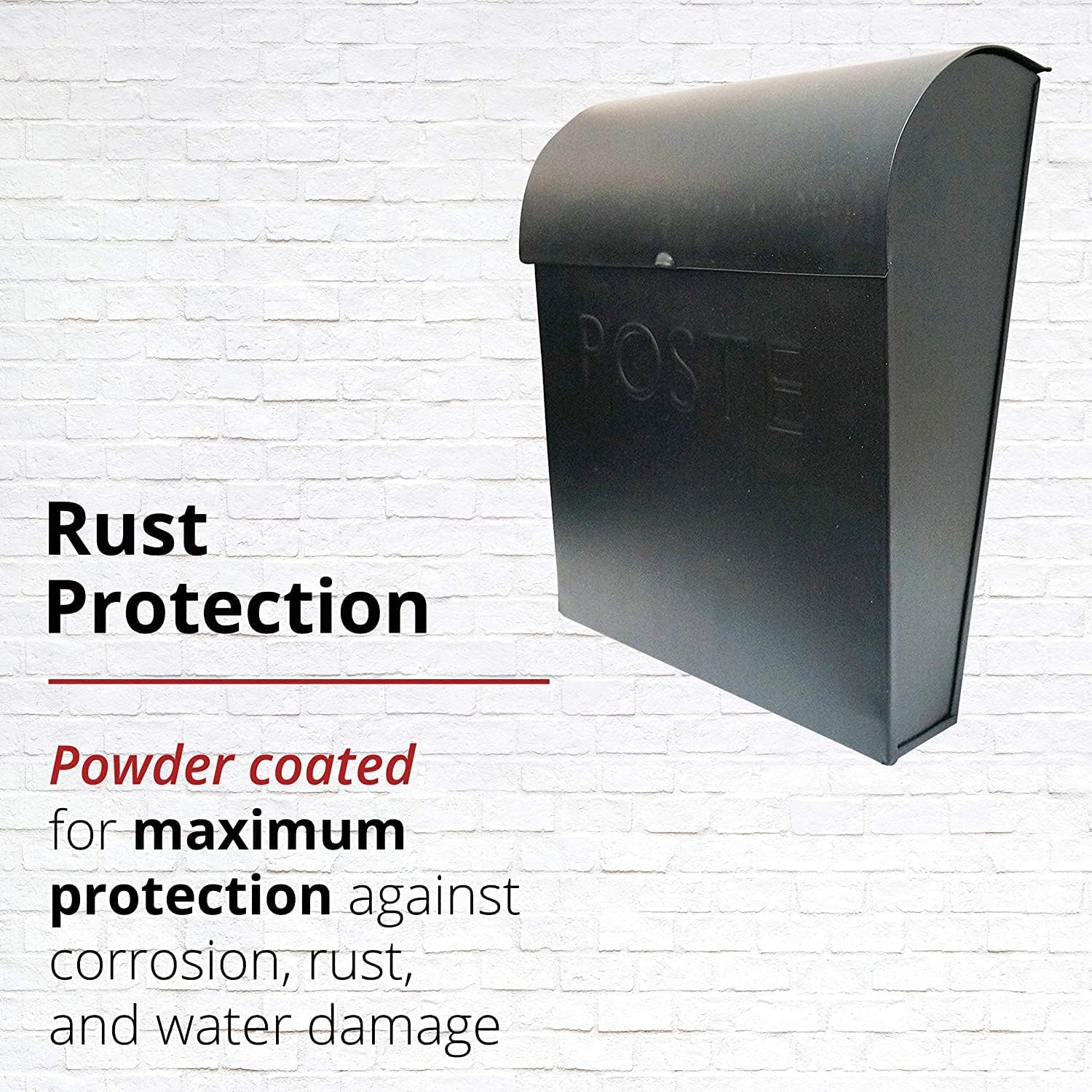 NACH Mailboxes for Outside Wall Mount, 12 x 11.2 x 4.5 inch, Black Mailbox, Waterproof Mailbox with Outdoor Newspaper Holder - The Euro Mailbox