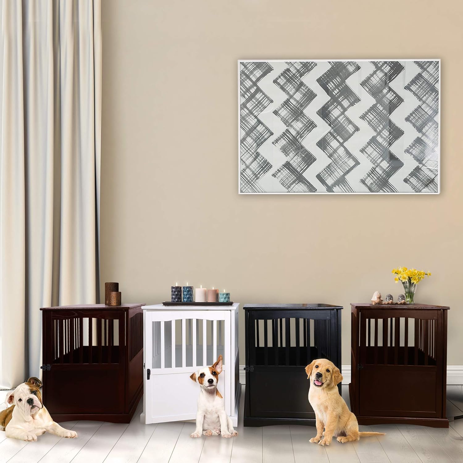 Casual Home Wooden Small Pet Crate, End Table, Espresso,19.5"W x 22.5"D x 22.5"H