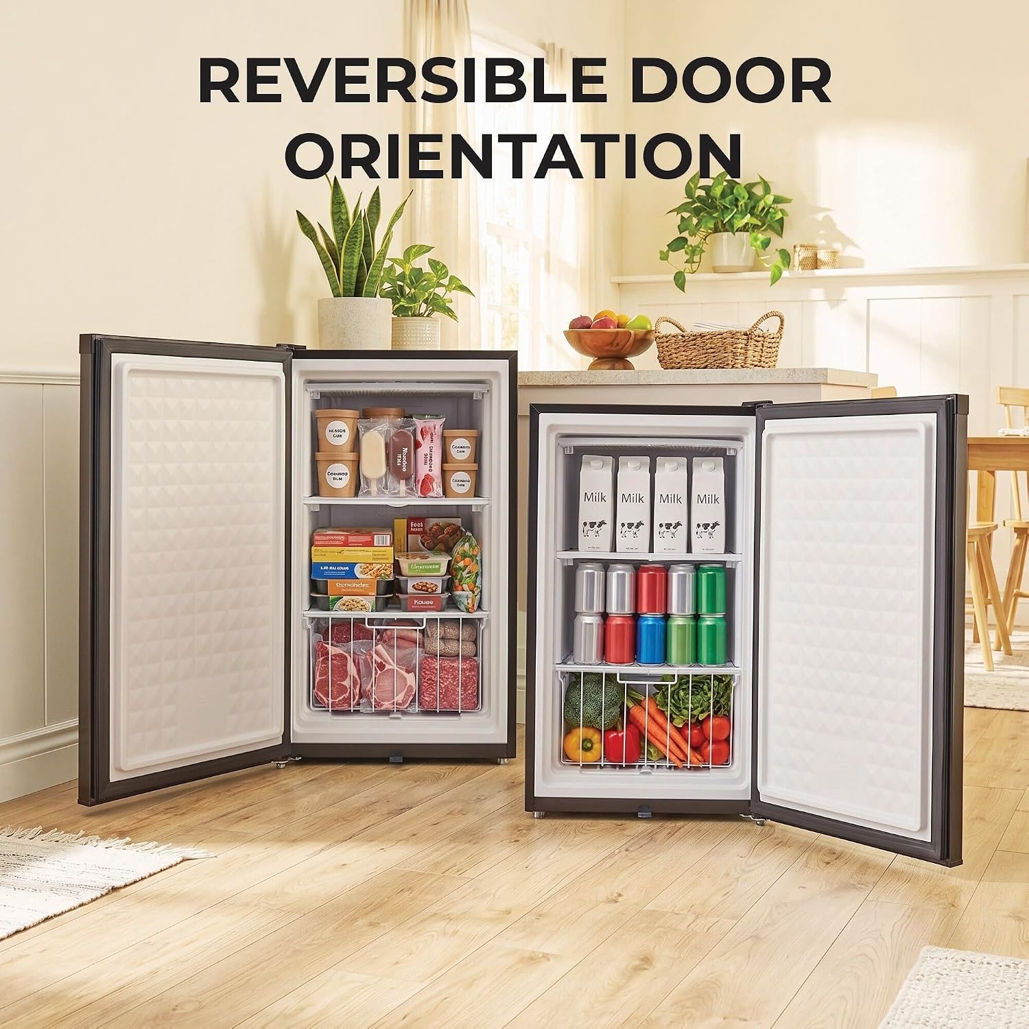 Whynter Upright Freezer 2.1 Cu Ft Lock, Mini Freezer, Stainless CUF-210SS | Adjustable Thermostat and Security Lock, Energy Star Rated, Reversible Door, Adds Compact Frozen Storage at Home
