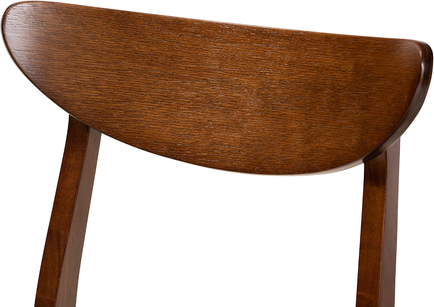 Baxton Studio Parlin Mid-Century Modern Transitional Light Beige Fabric Upholstered and Walnut Brown Finished Wood 4-Piece Dining Chair Set