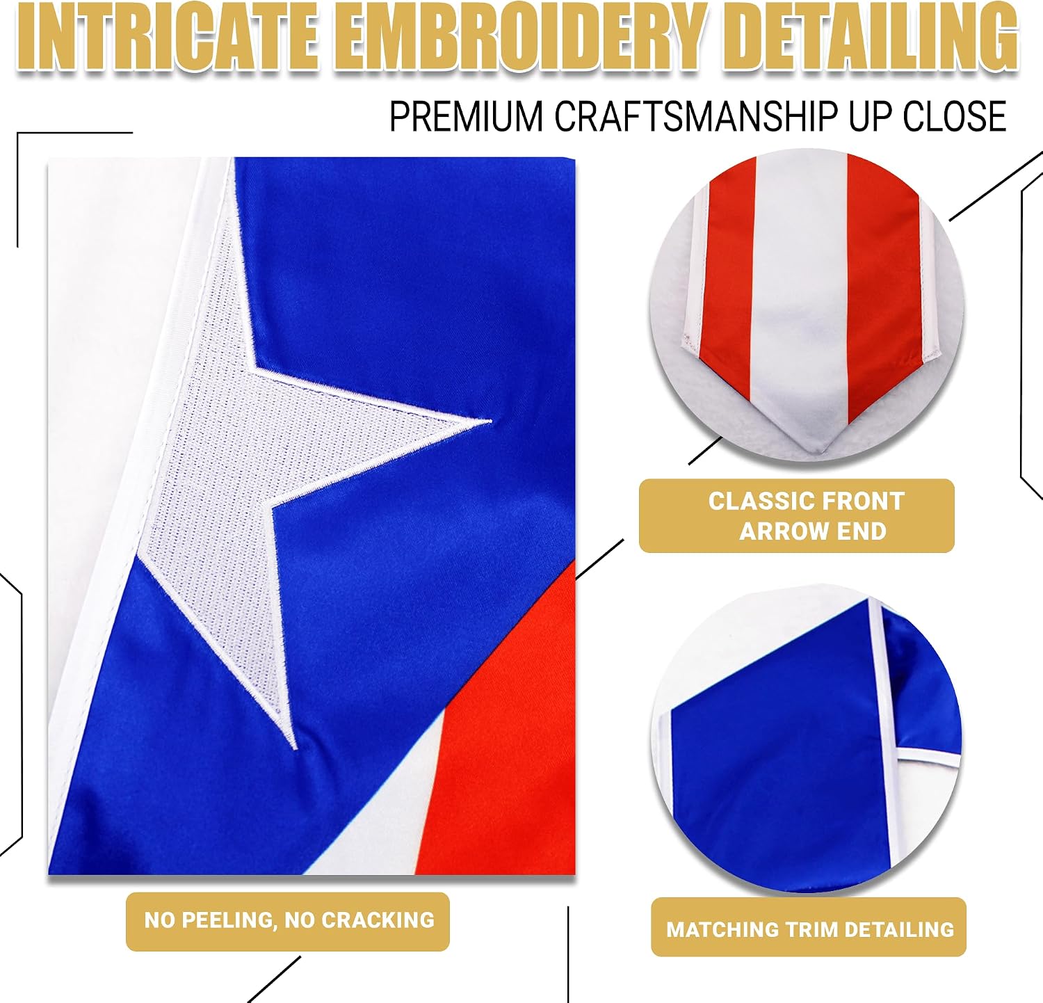 YOXEULL National Flag Embroidered Graduation Stole with Trim, Graduation Sash Graduates Gift, 72"