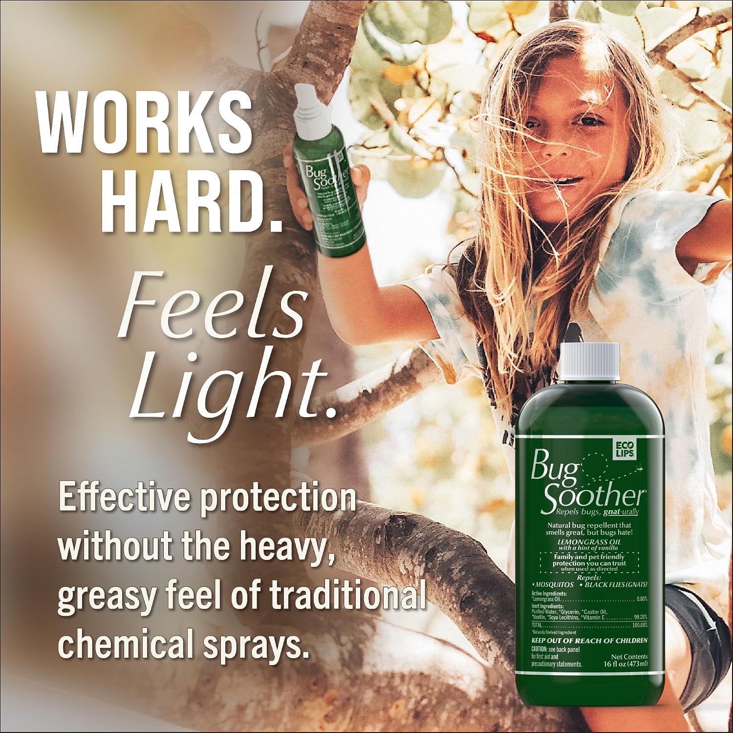 Bug Soother Natural Insect Repellent Spray, DEET-Free 8 oz. (2 Count) | Plant Based | Repels Mosquitos, Gnats & No See'ums | Family Safe | Made in the USA