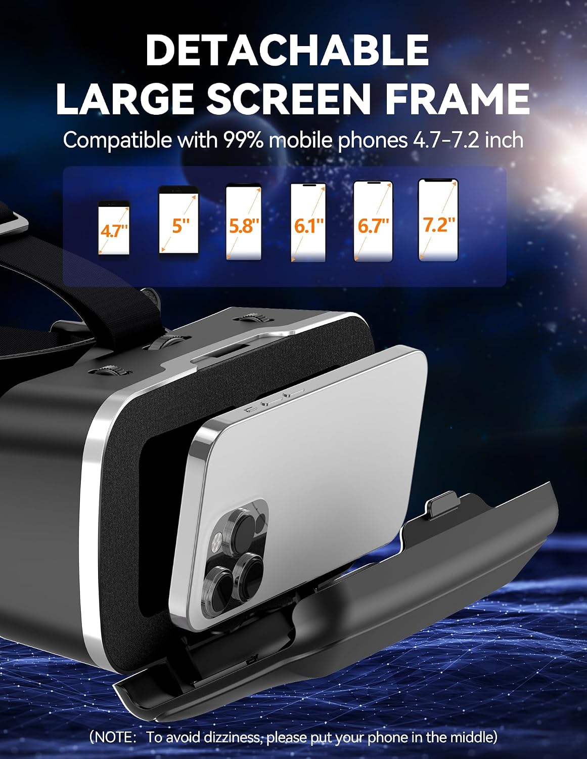 TECKNET VR Headset for Phone with Bluetooth Controller, 4.7-7.2" VR Headsets with HD 110°FOV Anti-Blue Light Lenses & Adjustable Gears, 3D VR Headset for Kids Compatible iPhone Samsung Android