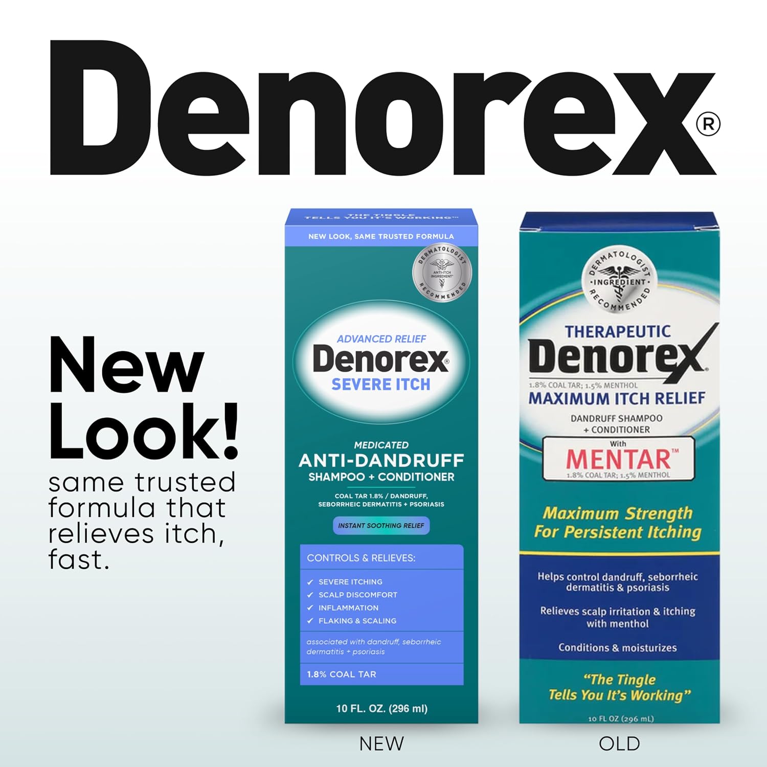 Denorex Advanced Relief Severe Itch Anti-Dandruff Shampoo & Conditioner | 1.8% Coal Tar | Soothes Scalp Irritation Caused by Dandruff