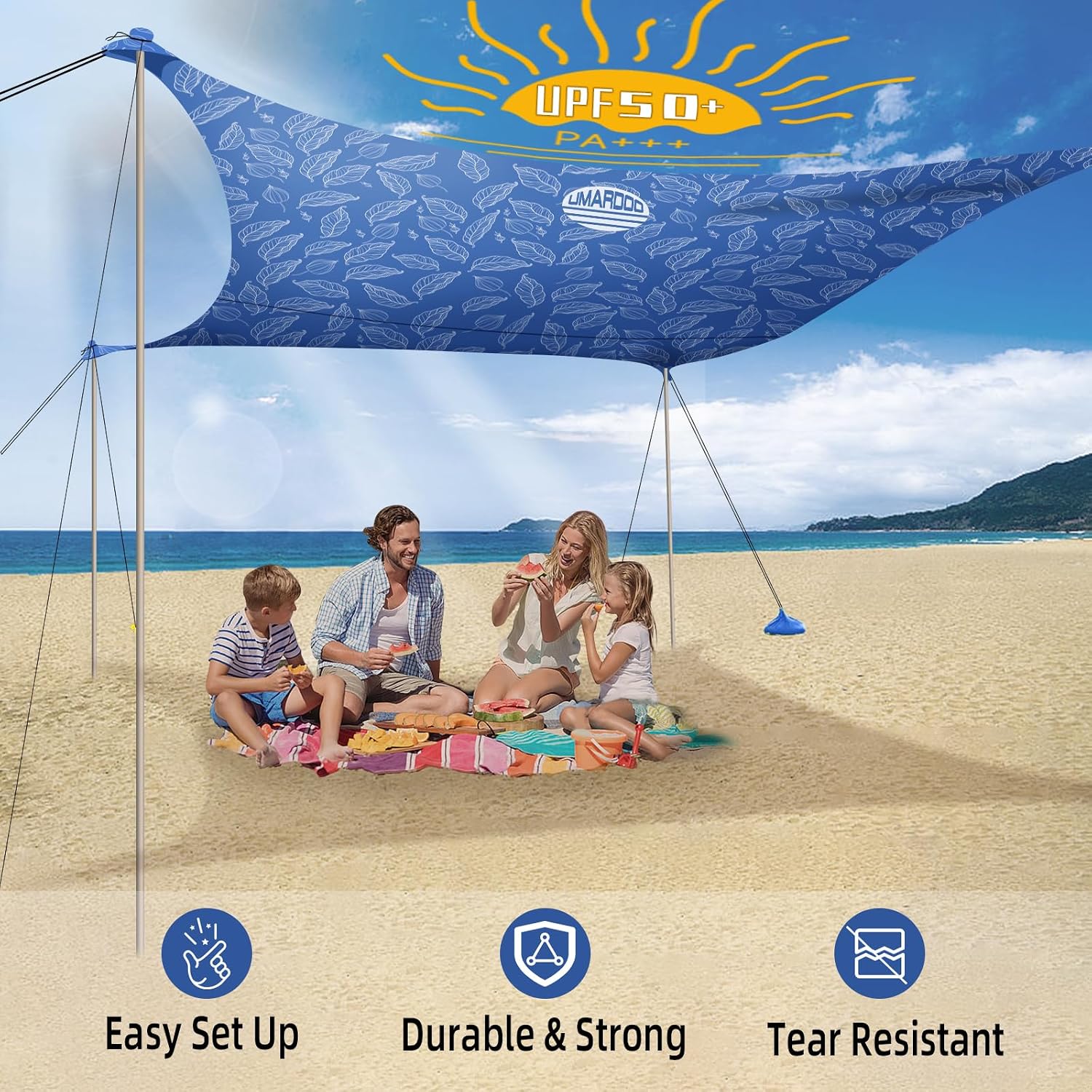 UMARDOO Family Beach Tent Canopy Sun Shade Portable 10×10FT