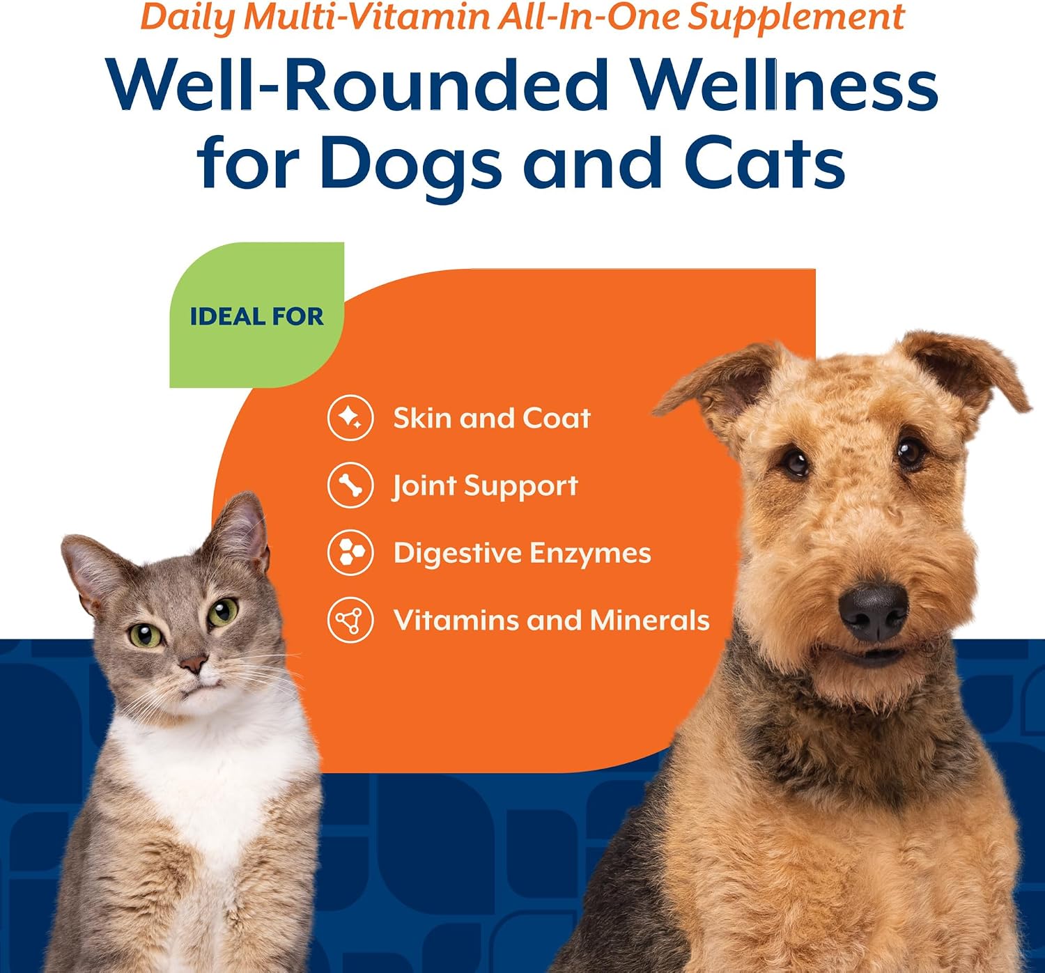 NaturVet All-in-One Cat & Dog Supplement Daily Multivitamin - 13 Oz Powder | Daily Multivitamin for Dogs & Cats - Supports Digestion, Skin & Coat with Omega-3, 6, 9 in a Wheat-Free Formula, 13 Oz Powder