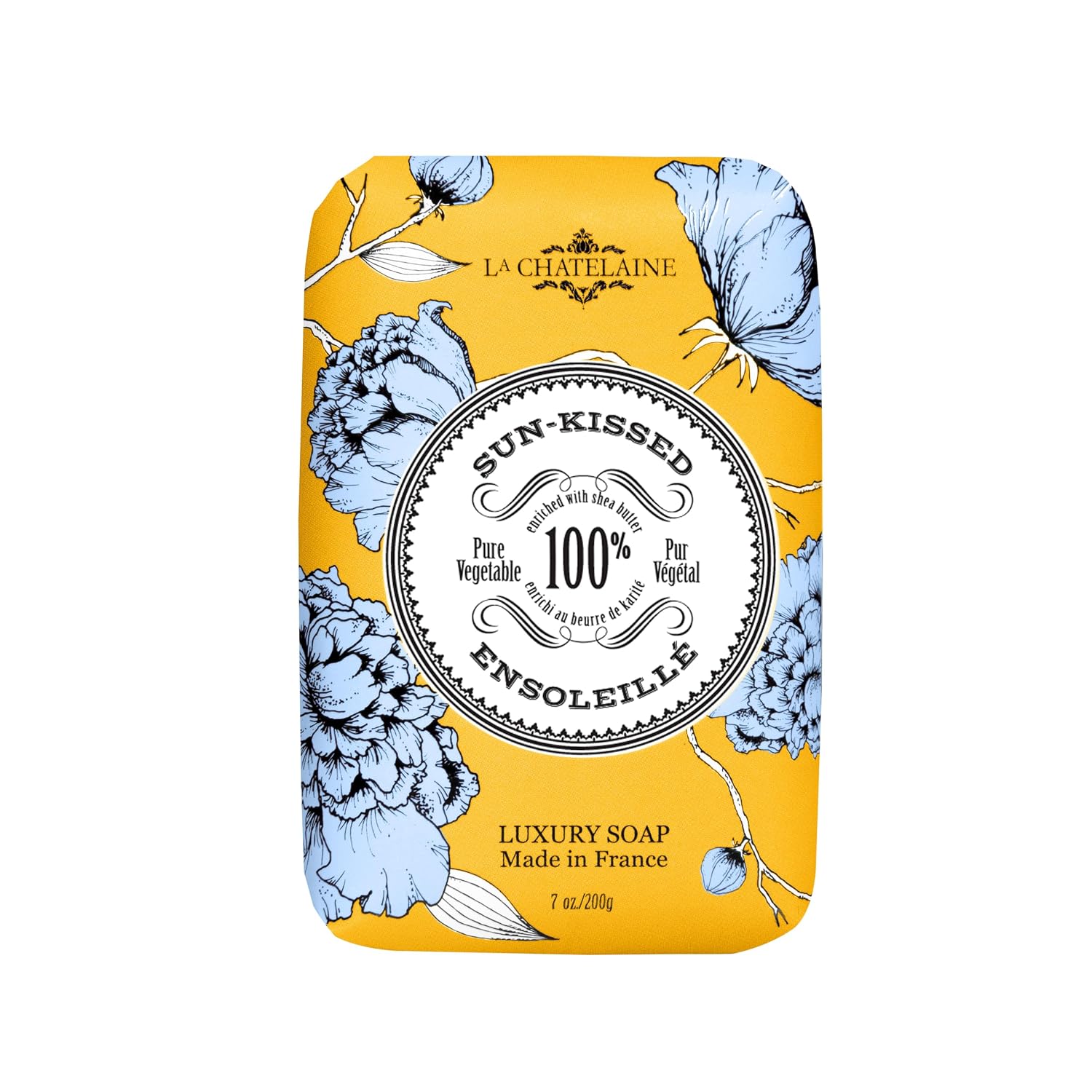 La Chatelaine Luxury Exfoliating Bar Soap | Natural Shea Formula (Sweet Almond, 7 oz)