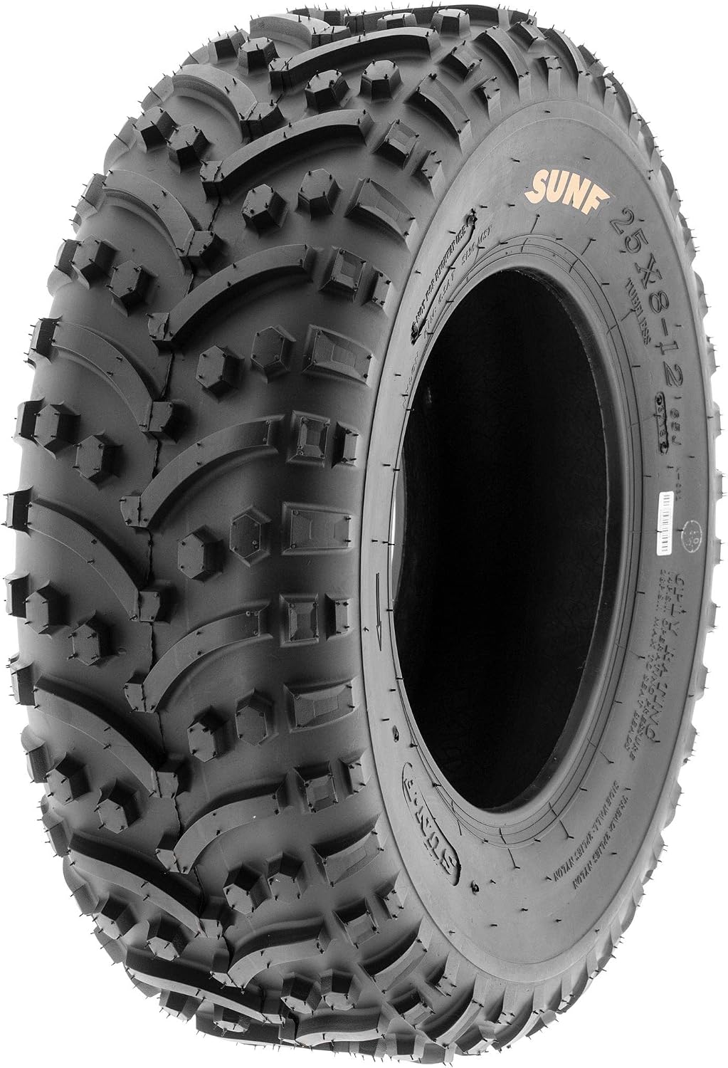 SunF ATV Tires 25x8-12 25x10-12 Knobby 6 PR A032 - BUNDLE