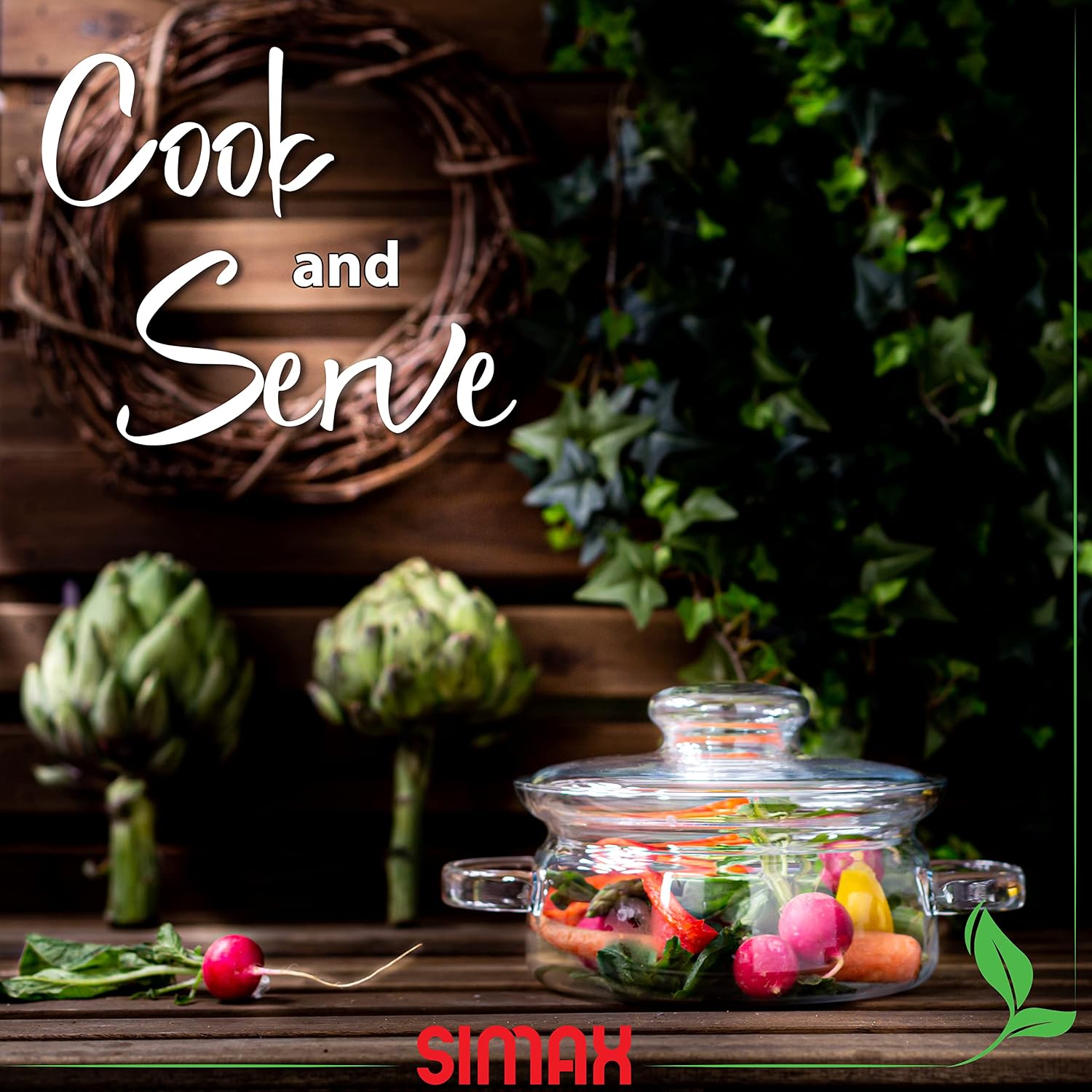 Simax 48 Oz Borosilicate Glass Saucepan With Lid - Microwave, Stove and Dishwasher Safe Potpourri Pot and Serving Dish