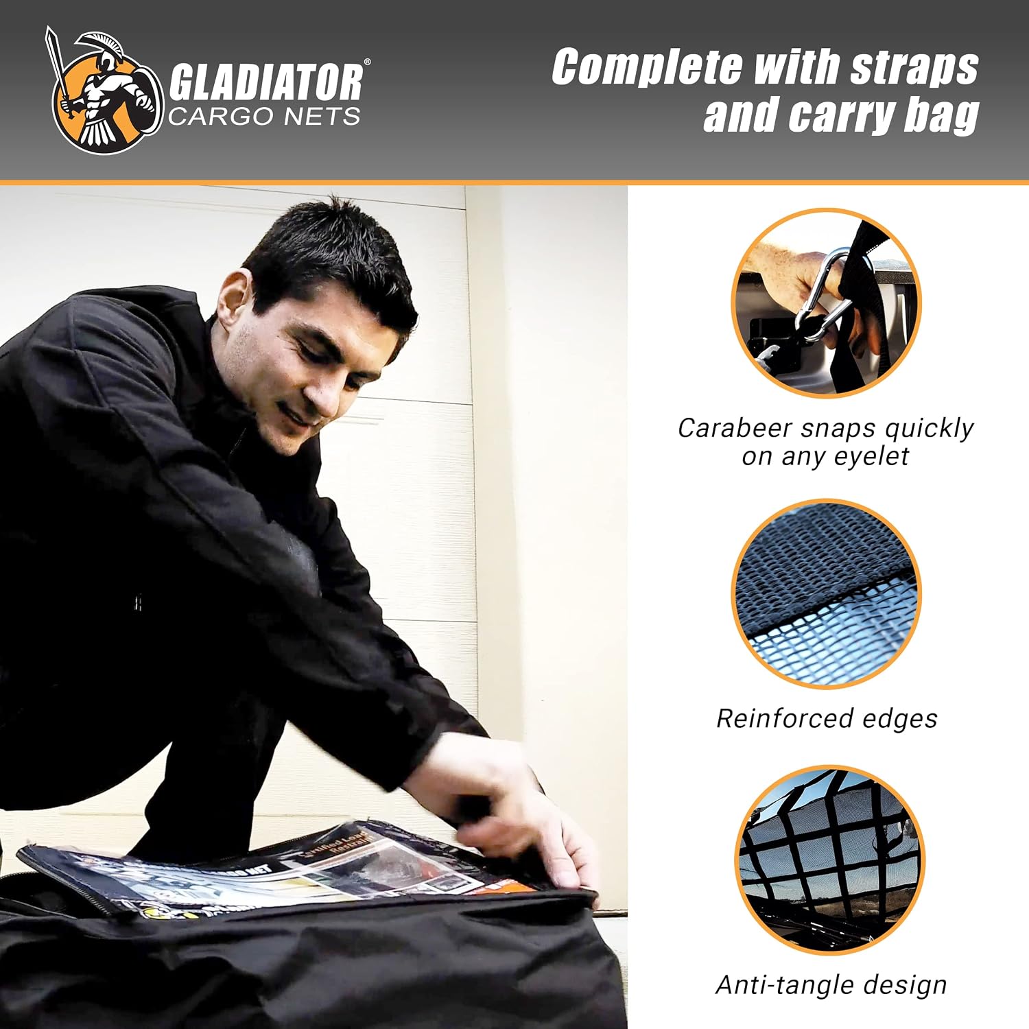 Heavy Duty Cargo Net - Truck Organizer-Interior-Roof Rack-Jeep-SUV- Baja-Camping -(GBN-100) 4' x 4'