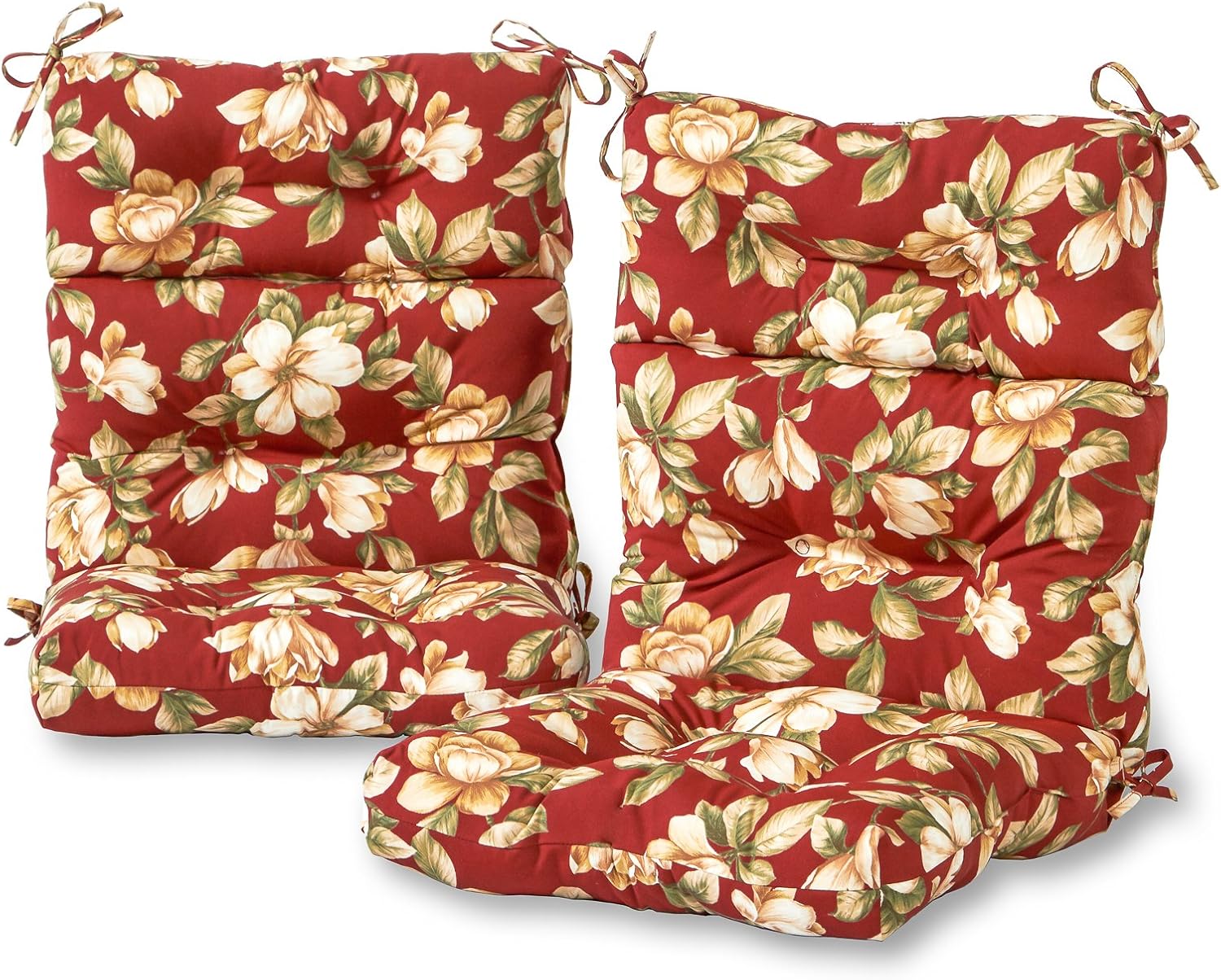 Greendale Home Fashions Outdoor 44x22-inch High Back Chair Cushions (Set of 2), Cement