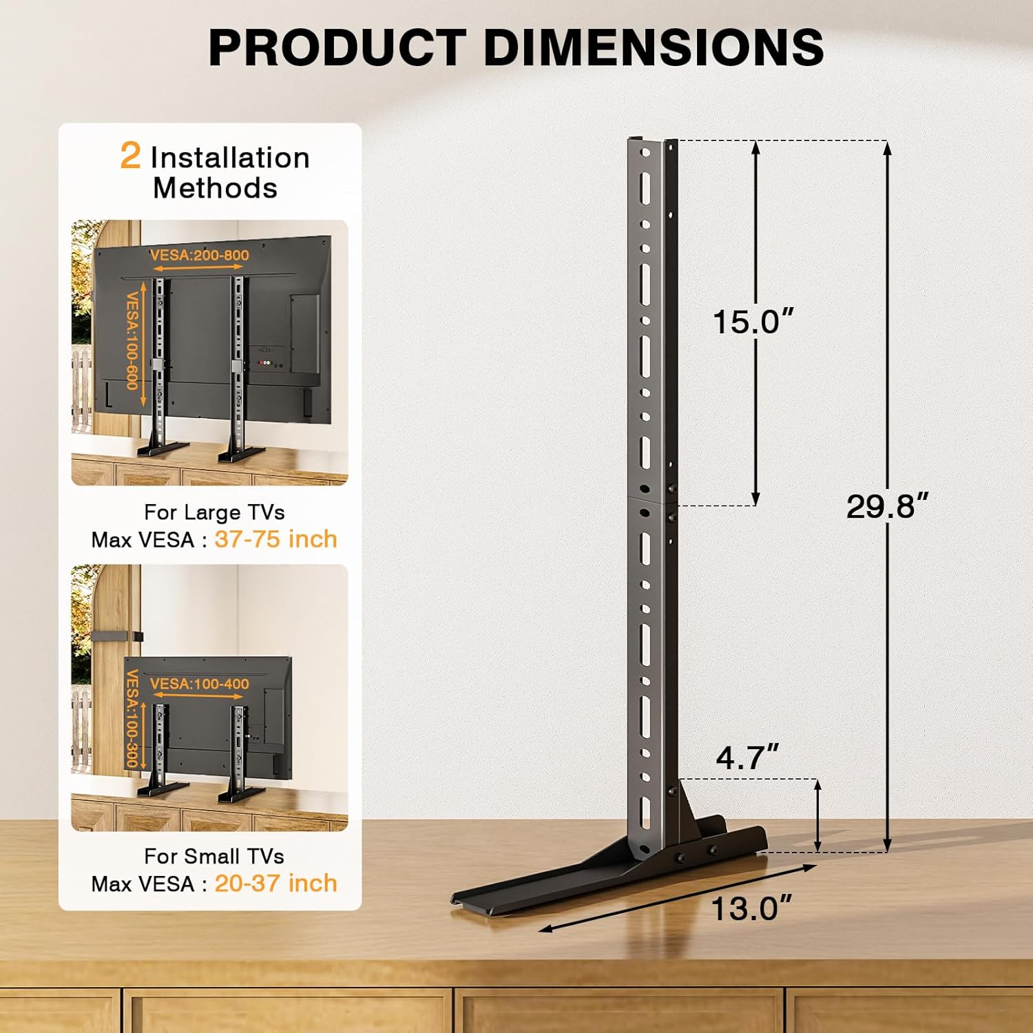 TAVR Universal Table Top TV Stand Mount, TV Legs for Most 20-75 Inch TVs