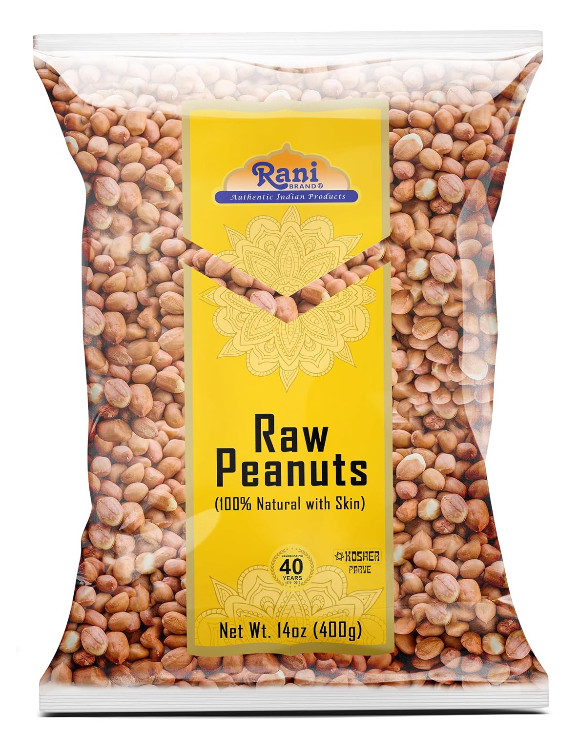 Rani Peanuts, Raw Whole With Skin (uncooked, unsalted) 14oz (400g) ~ All Natural | Vegan | Kosher | Gluten Friendly | Fresh Product of USA ~ Spanish Grade Groundnut/Red-skin