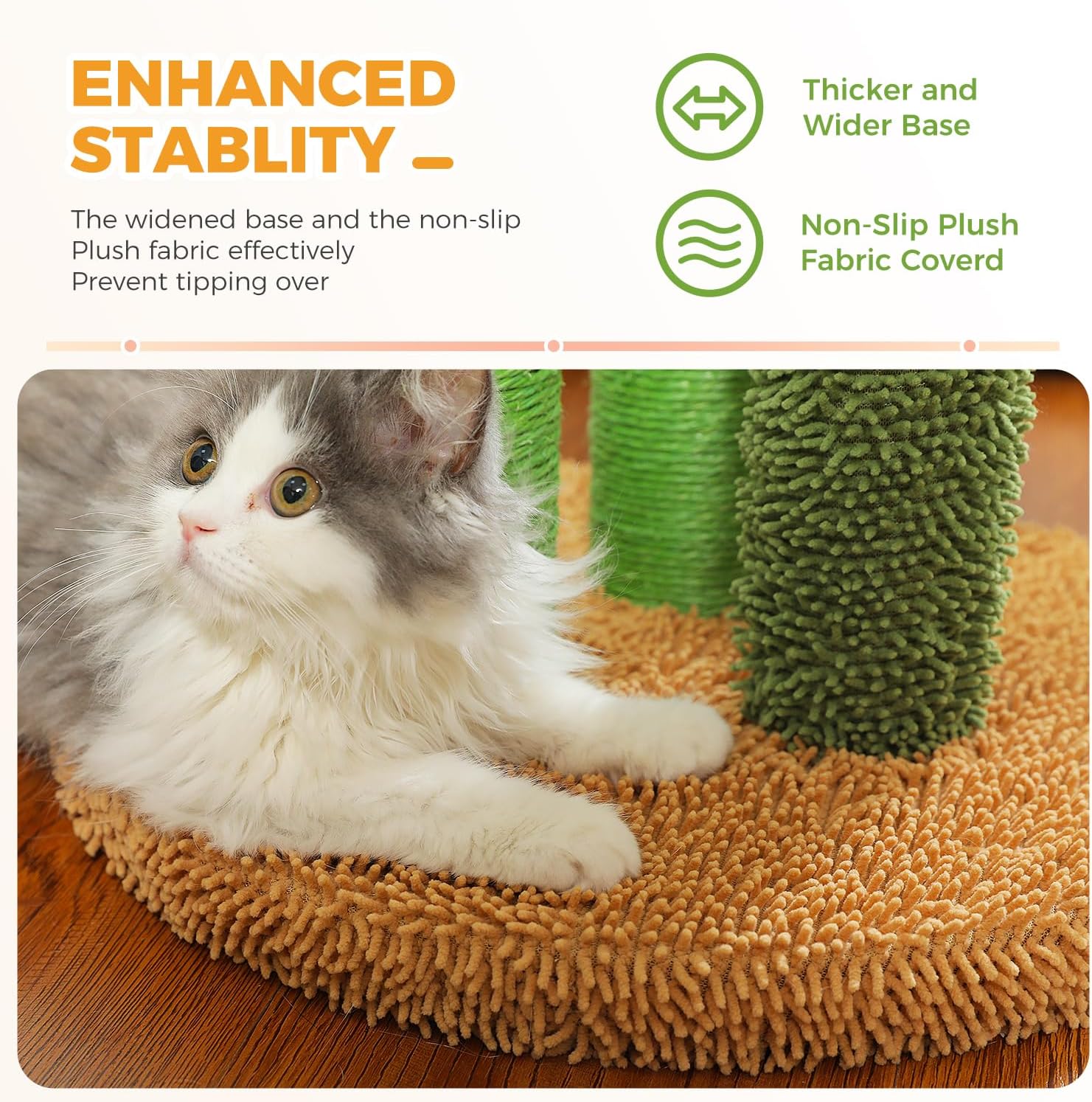 PAWZ Road Cactus Cat Scratching Post 23”Cat Scratcher with Toy Ball
