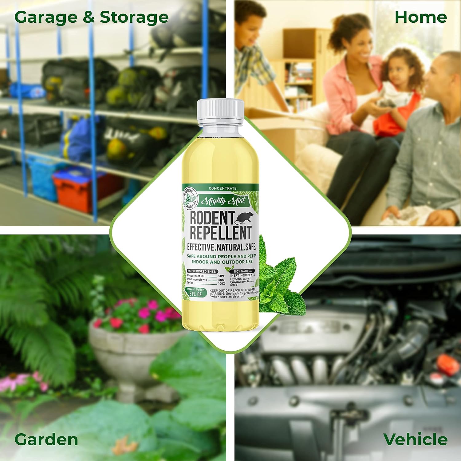 Mighty Mint Peppermint Oil Rodent Repellent Spray, 16 oz