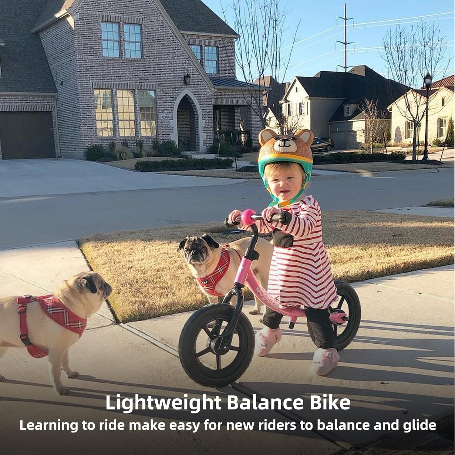 JOYSTAR Toddler Balance Bike 2-5 Year Old, No Pedal, Adjustable Seat | 12" Balance Bike Push Bike Adjustable Handlebar Lightweight Steel Frame, Ideal Gift for Boys and Girls