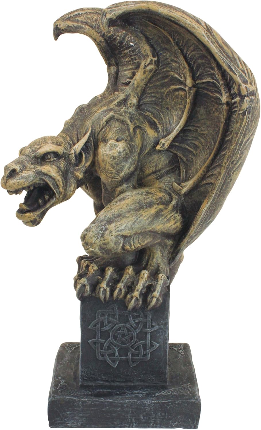 Design Toscano Abbadon Gothic Gargoyle Indoor/Outdoor Garden Statue on Celtic Base, 12 Inches Tall, Cast Stone Resin, Two Tone Stone Finish