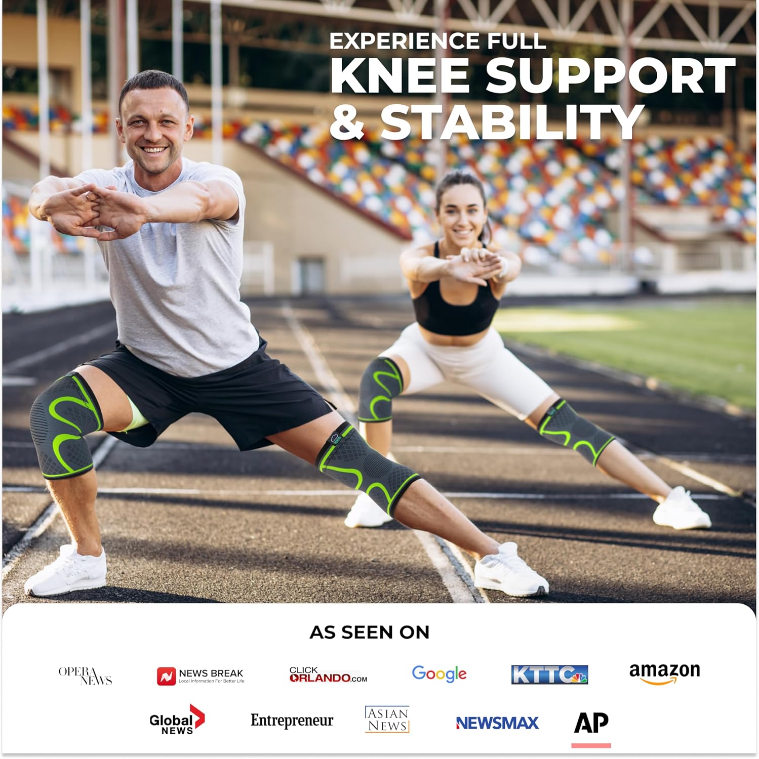 Modvel Compression Knee Brace for Women & Men - 2 Pack Knee Brace for Women Running Knee Pain, Knee Support Compression Sleeve