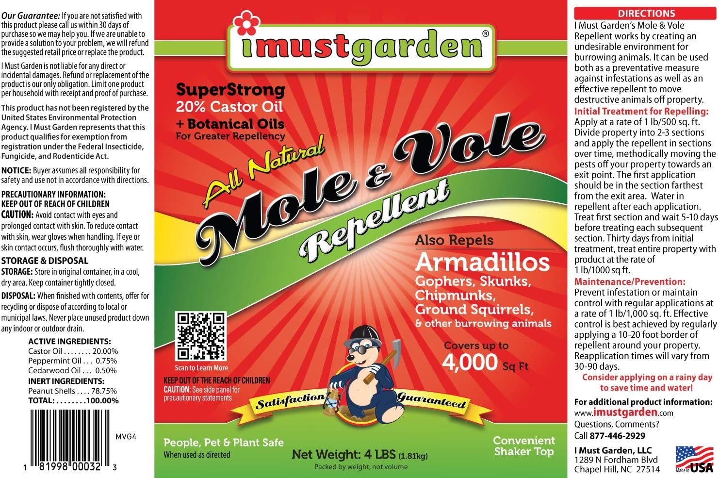 I Must Garden Mole & Vole Repellent: Professional Strength - Natural - 10lb