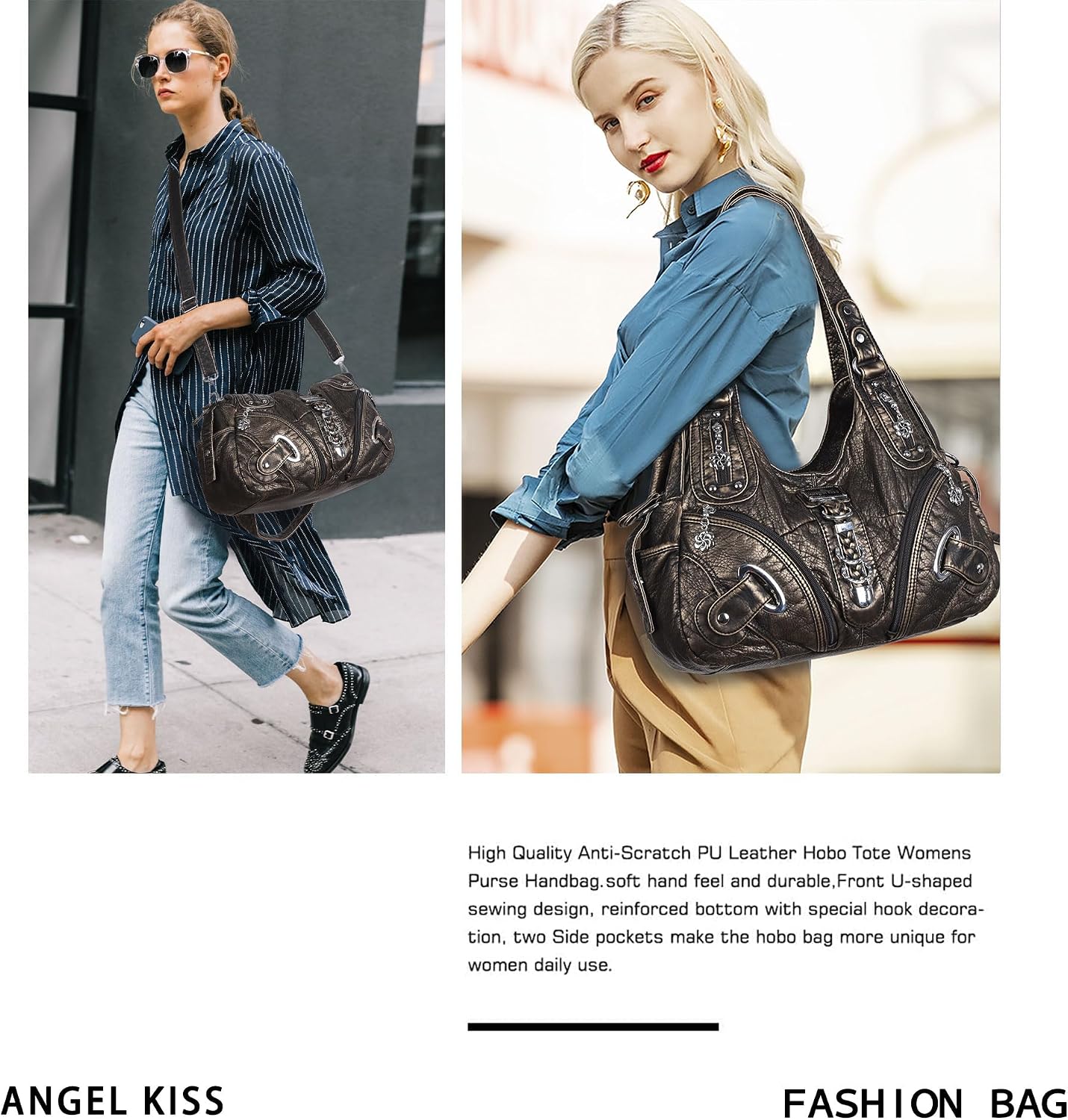 Angelkiss Hobo Purses and handbags for Women Satchel Handbag Women Purses Large Daily Shoulder Bags
