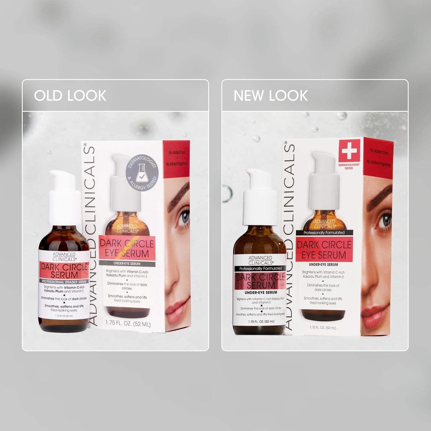 Advanced Clinicals Brightening Vitamin C Serum For Face With Glycolic Acid + Lactic Acid | Vitamin C Eye Serum Face Moisturizer For Improving Look Of Dark Spots & Uneven Complexion, 1.75 Fl Oz