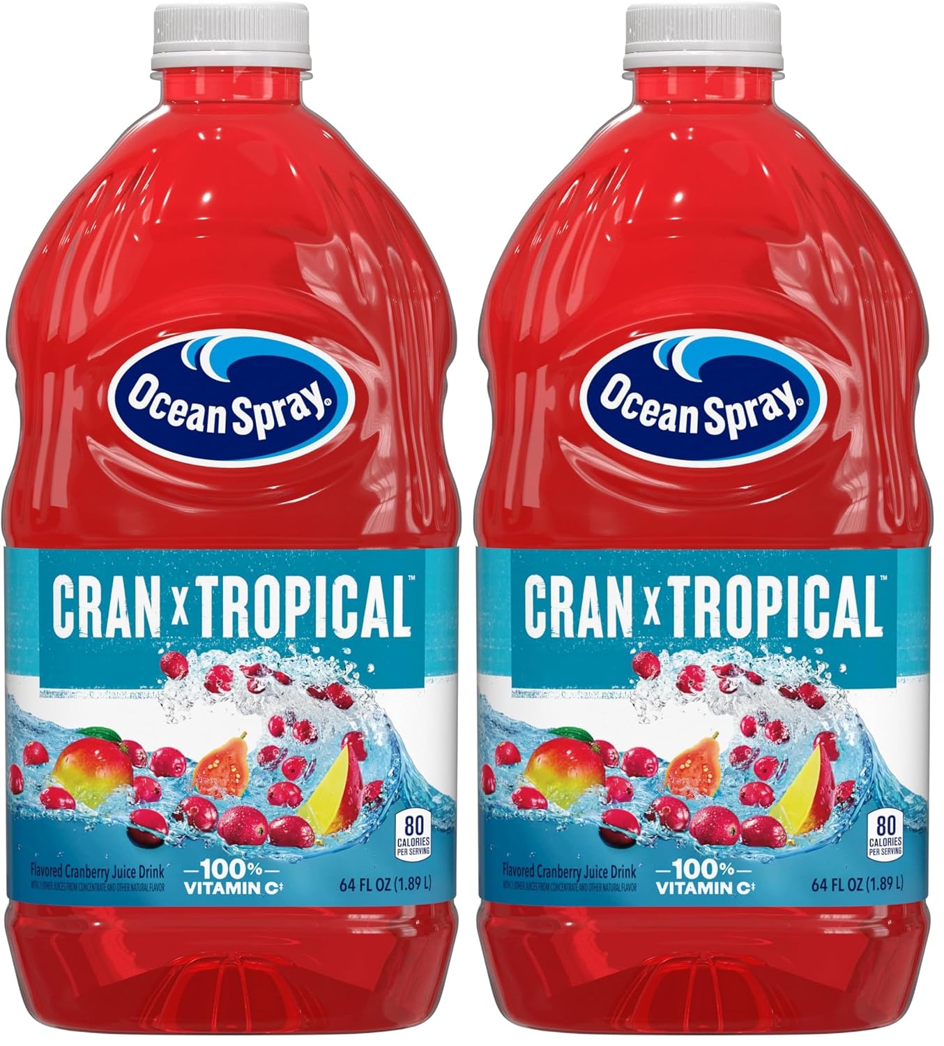 Ocean Spray® Cran-Apple™ Juice Drink, 64 Ounce Bottle, 8 Count | Ocean Spray® Cran-Apple™ Juice Drink, Made with Real Fruit Juice, 64 Fluid Ounce Bottle