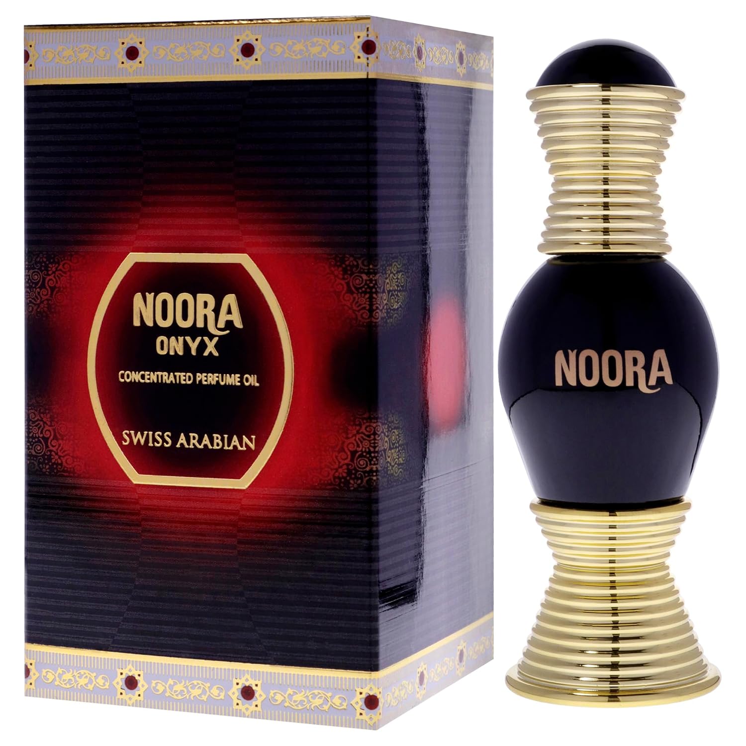 Swiss Arabian Noora Onyx - Luxury Products From Dubai - Long Lasting And Addictive Personal Perfume Oil Fragrance - Seductive Signature Aroma - The Luxurious Scent Of Arabia - 0.4 Oz