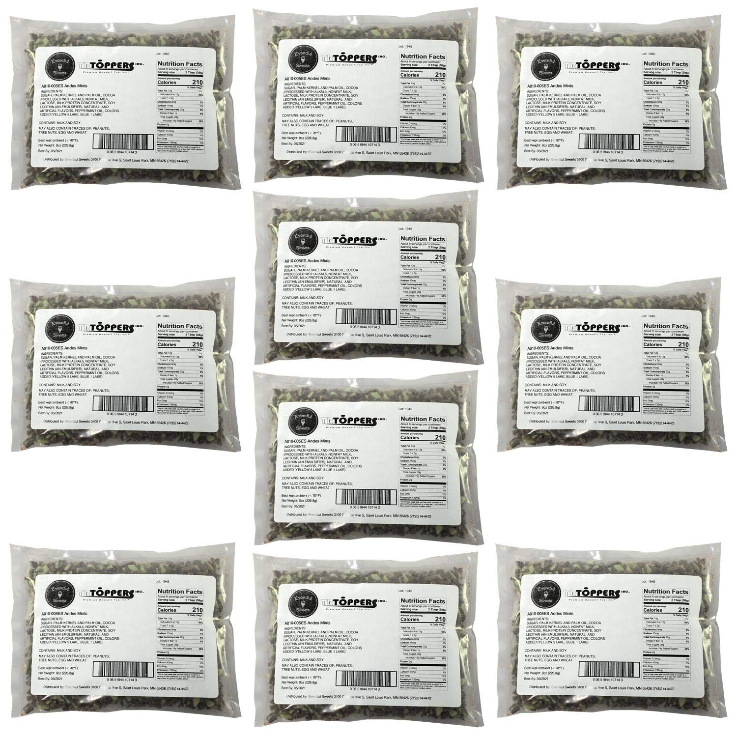 Andes Mints Chopped Candy 5 LBS – Mint Chocolate Bits for Ice Cream, Yogurt, Desserts – Bulk Toppings for Sundae Bars, Party Treats, Frozen Sweets