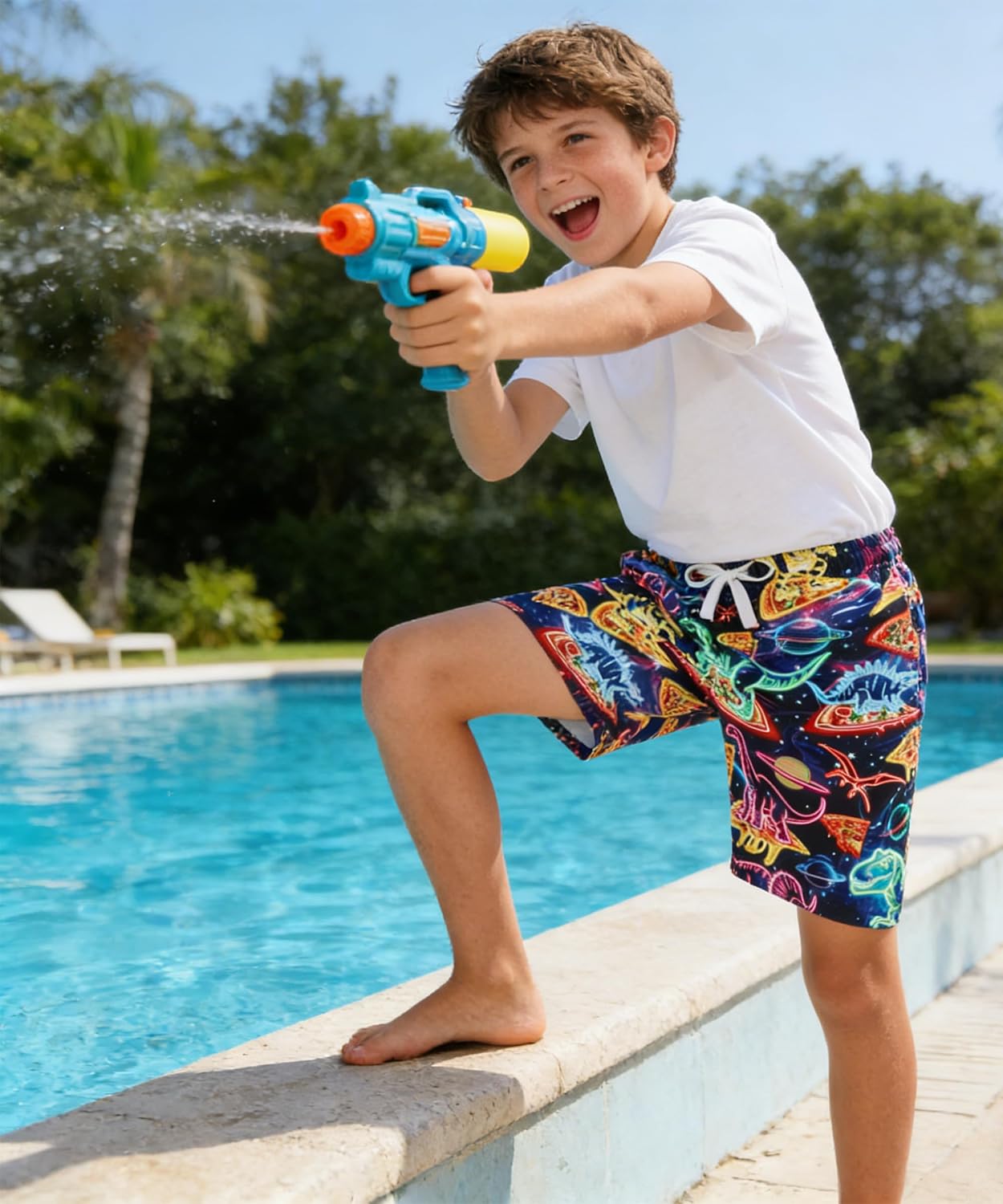 BFUSTYLE Boys Swim Trunks Mesh Lining Kids Bathing Suit 5-14 Years Shorts