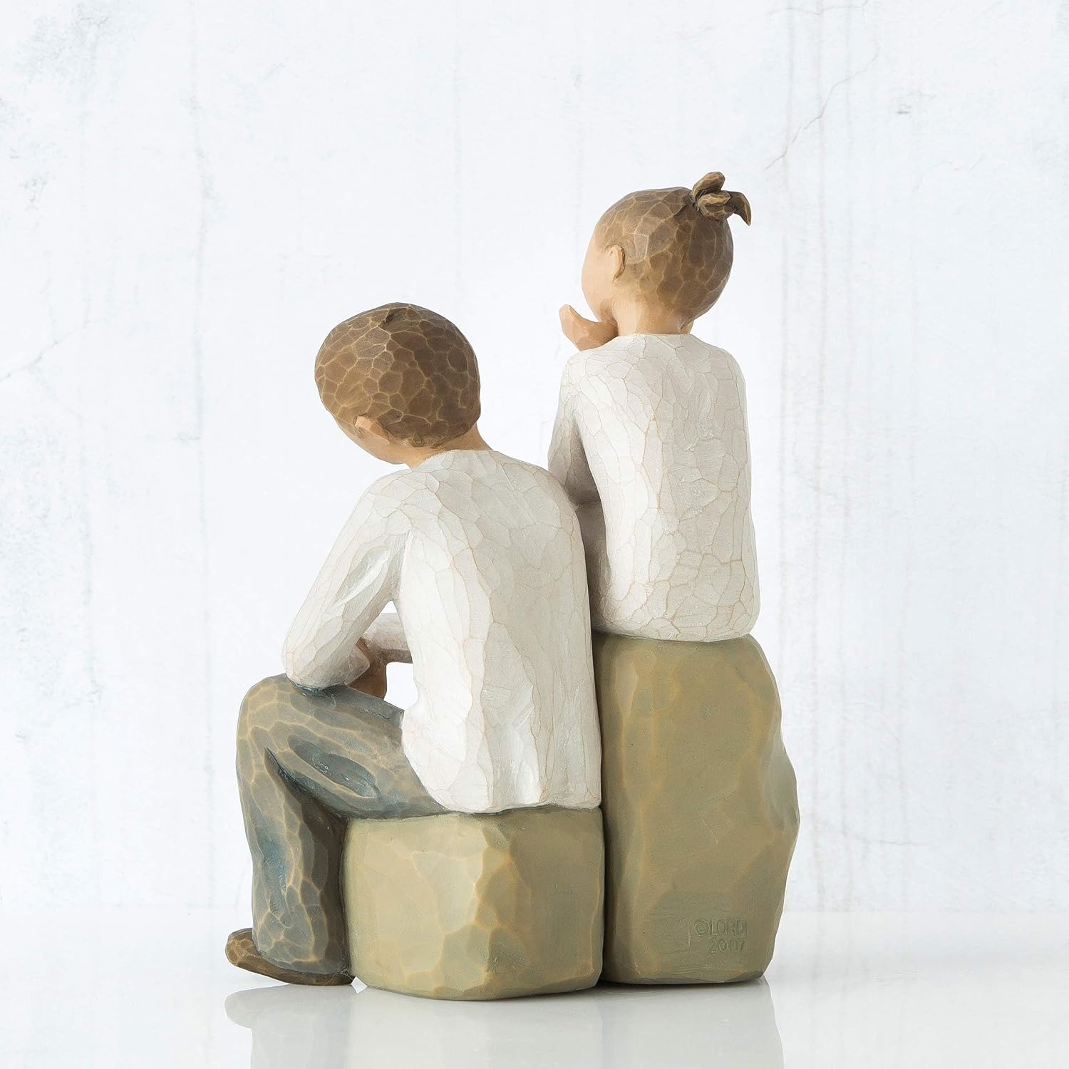 Willow Tree We are Three, Sculpted Hand-Painted Figure, Darker Skin | Cast from a Susan Lordi Original Carving, Celebrates Close Bonds, Meaningful Relationships, Thoughtful Keepsake Gift Idea