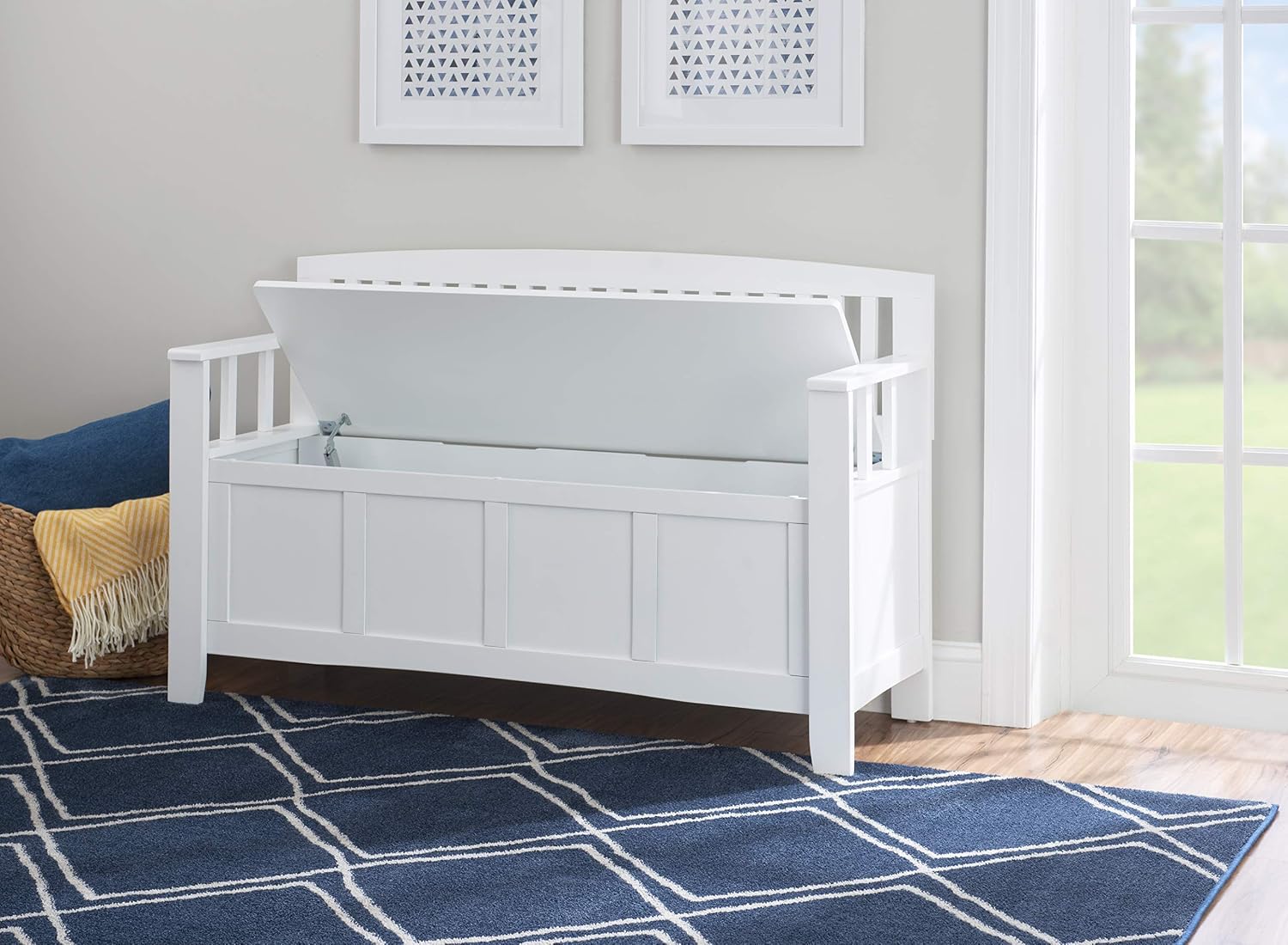 Linon Home Dcor Linon Home Decor Cynthia Storage Bench, 50"w x 17.25"d x 32"h, Walnut