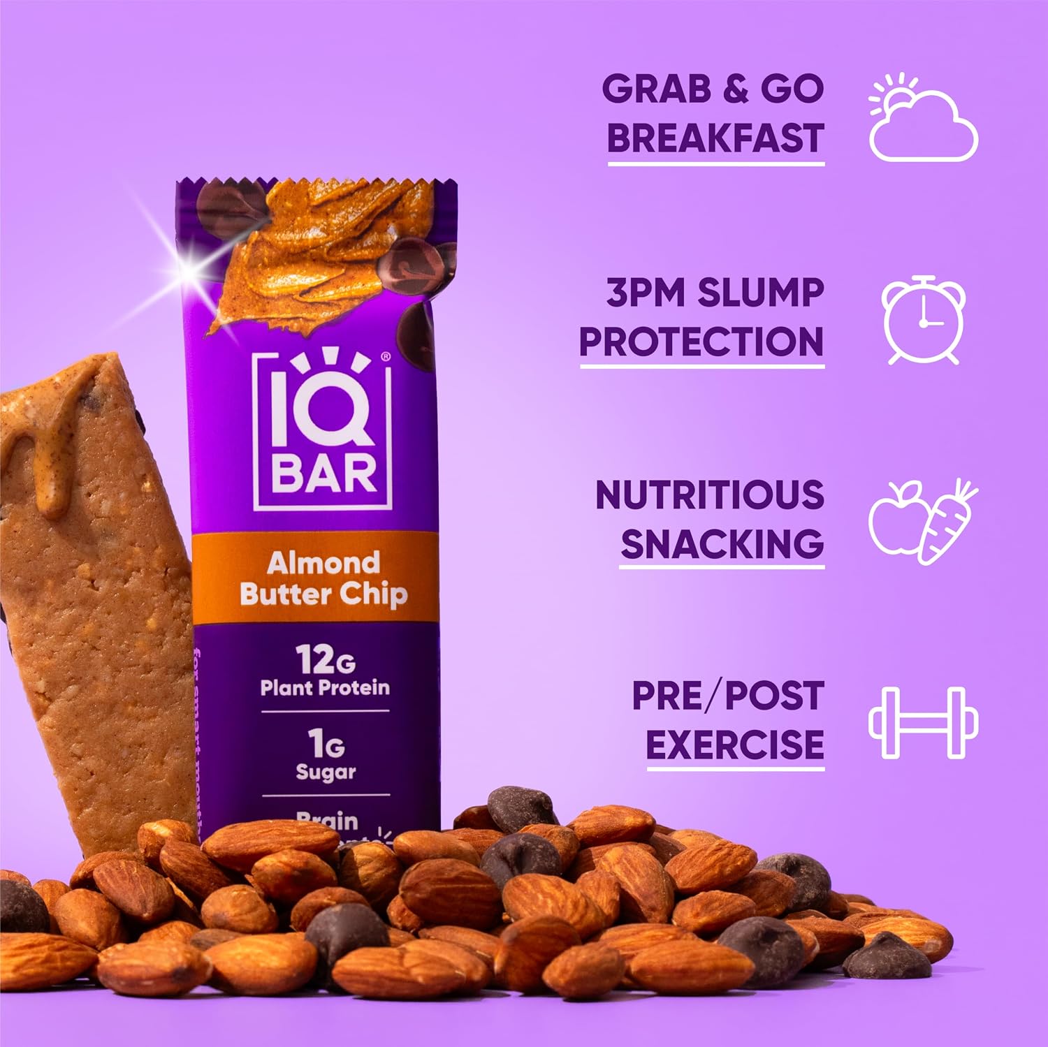 IQBAR Clean Protein Bars, Low Sugar Keto, Banana Nut 12-Count