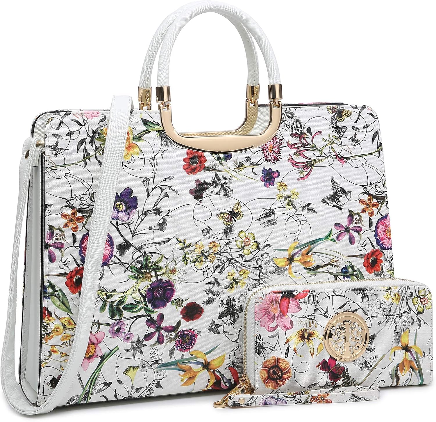 Womens Handbag Top Handle Shoulder Bag Tote Satchel Purse Work Bag with Matching Wallet