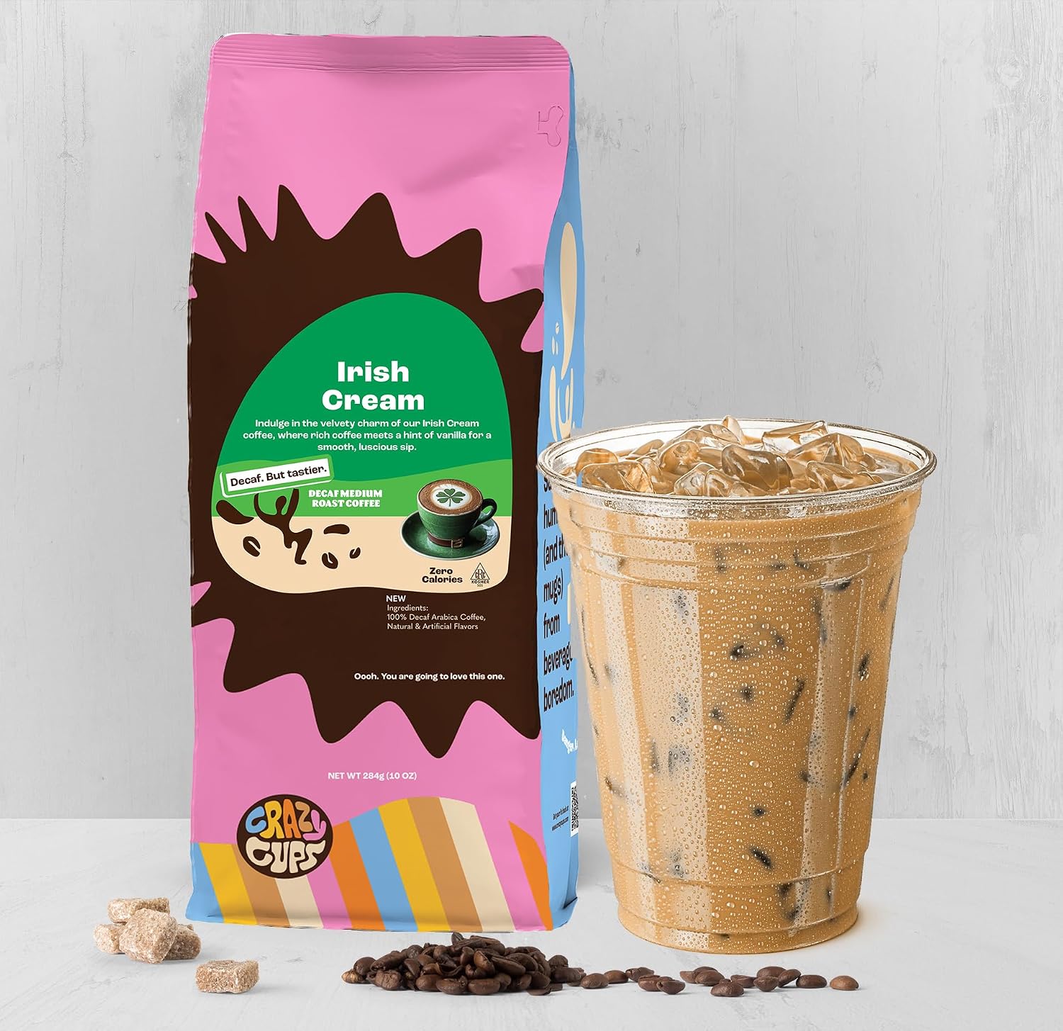 Crazy Cups Flavored Ground Coffee, Cinnamon French Toast, in 10 oz Bag, For Brewing Flavored Hot or Iced Coffee