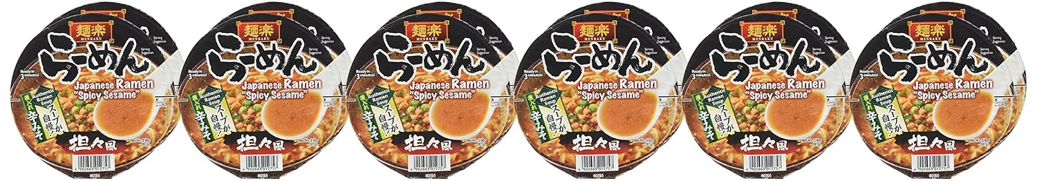 Hikari Menraku Ramen Noodles, Spicy Sesame, 3.4 Ounce (Pack of 12)