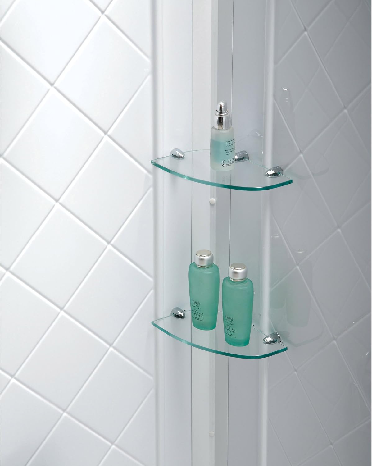 DreamLine 32 in. D x 60 in. W x 76 3/4 in. H Left Drain Acrylic Shower Base and QWALL-5 Backwall Kit In White, DL-6190L-01