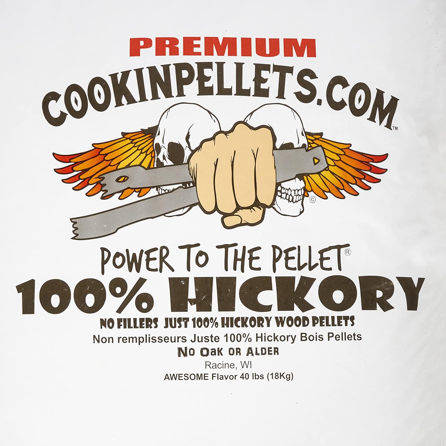 CookinPellets Premium Hickory Grill Smoker Smoking Wood Pellets, 40 Pound Bag (4 Pack)