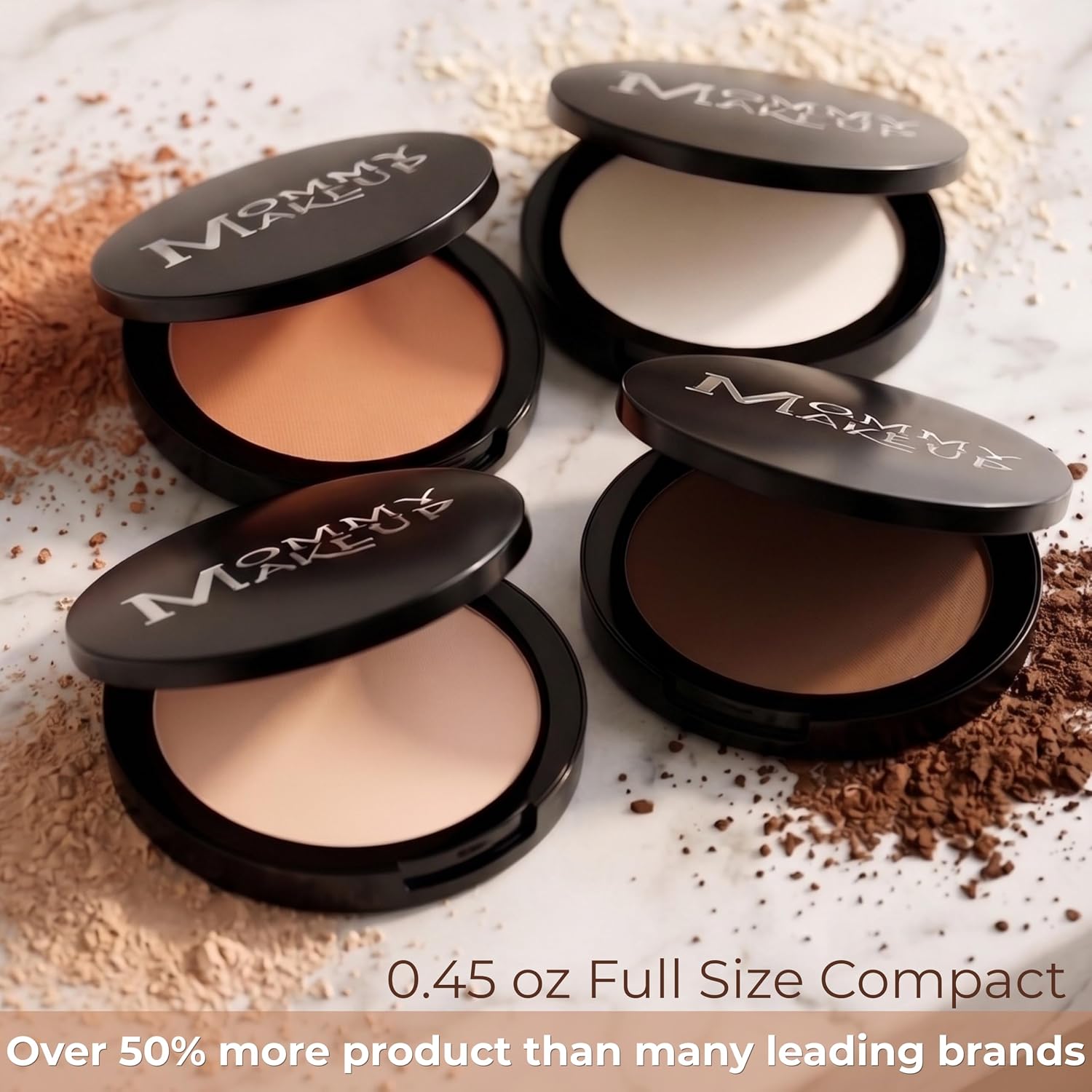 Mineral Dual Powder Foundation with SPF 15, 0.45 oz by Mommy Makeup | Buildable Coverage for Mature & Sensitive Skin - Talc-Free, Oil-Free, Gluten-Free, Cruelty Free (Craving - Medium/Dark)