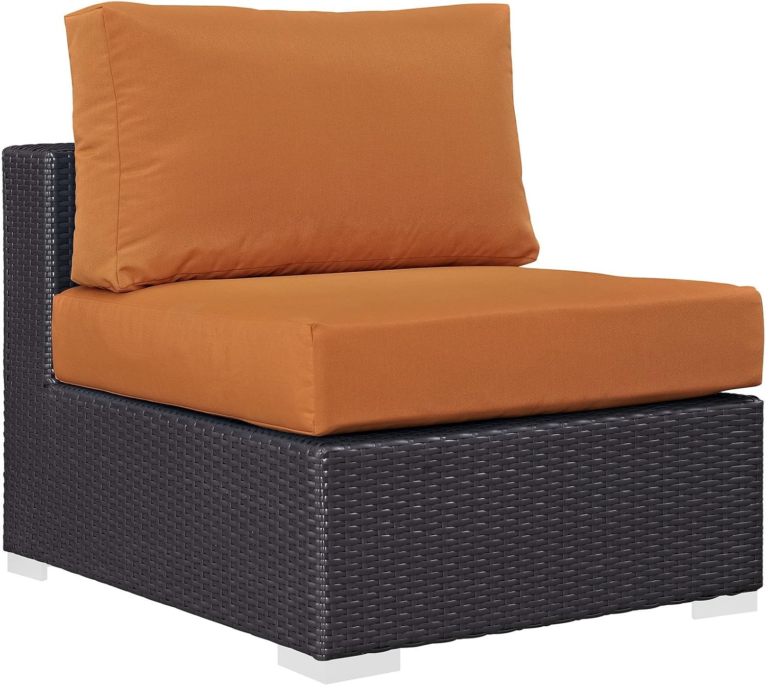 Modway Convene Wicker Rattan Outdoor Patio Loveseat in Espresso White