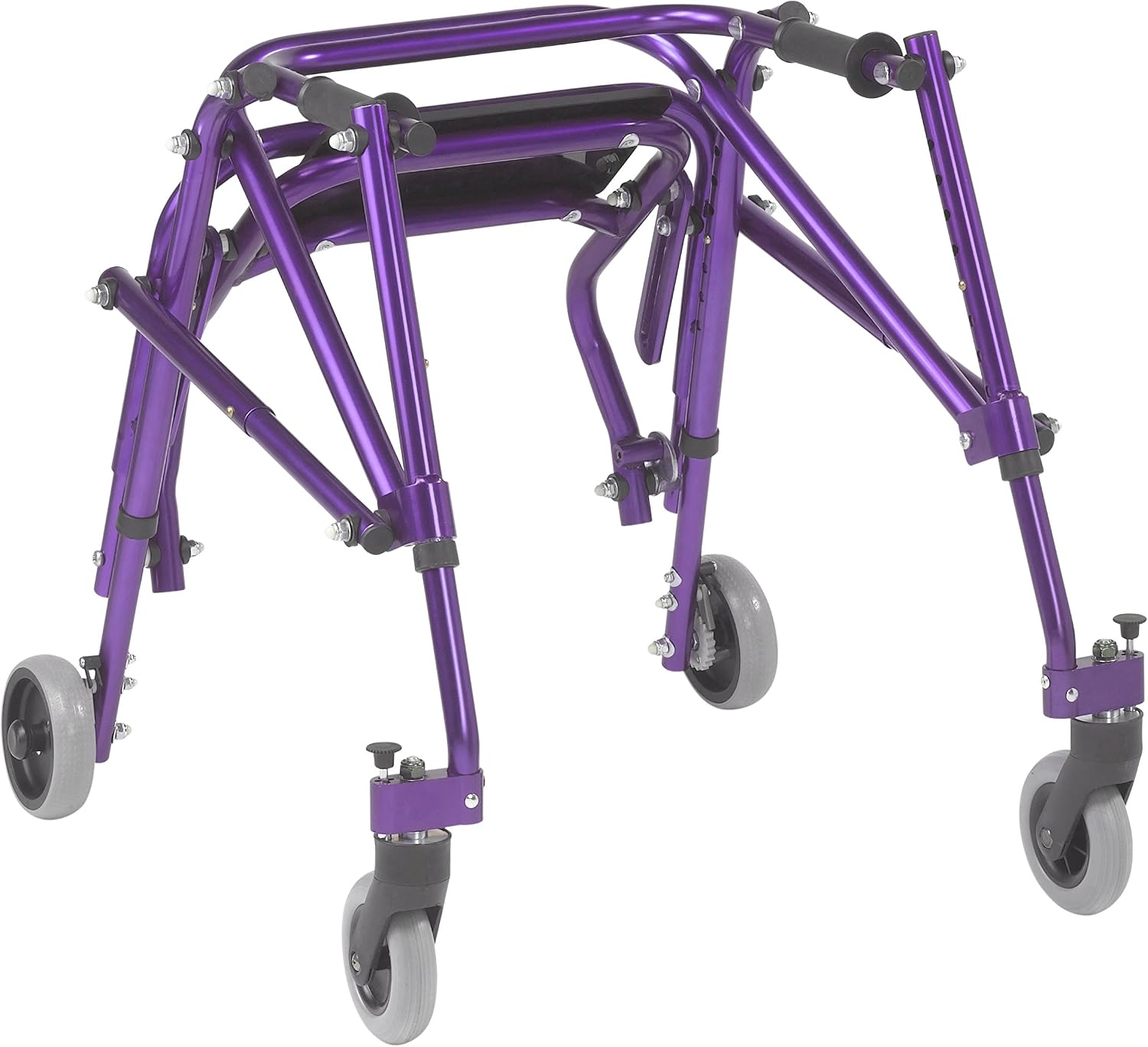 Inspired by Drive Nimbo 2G Posterior Walker with Seat, Wizard Purple, Small | Lightweight Posterior Walker with Padded Seat Lets Users Rest and Move Safely with Adjustable, Sturdy Support