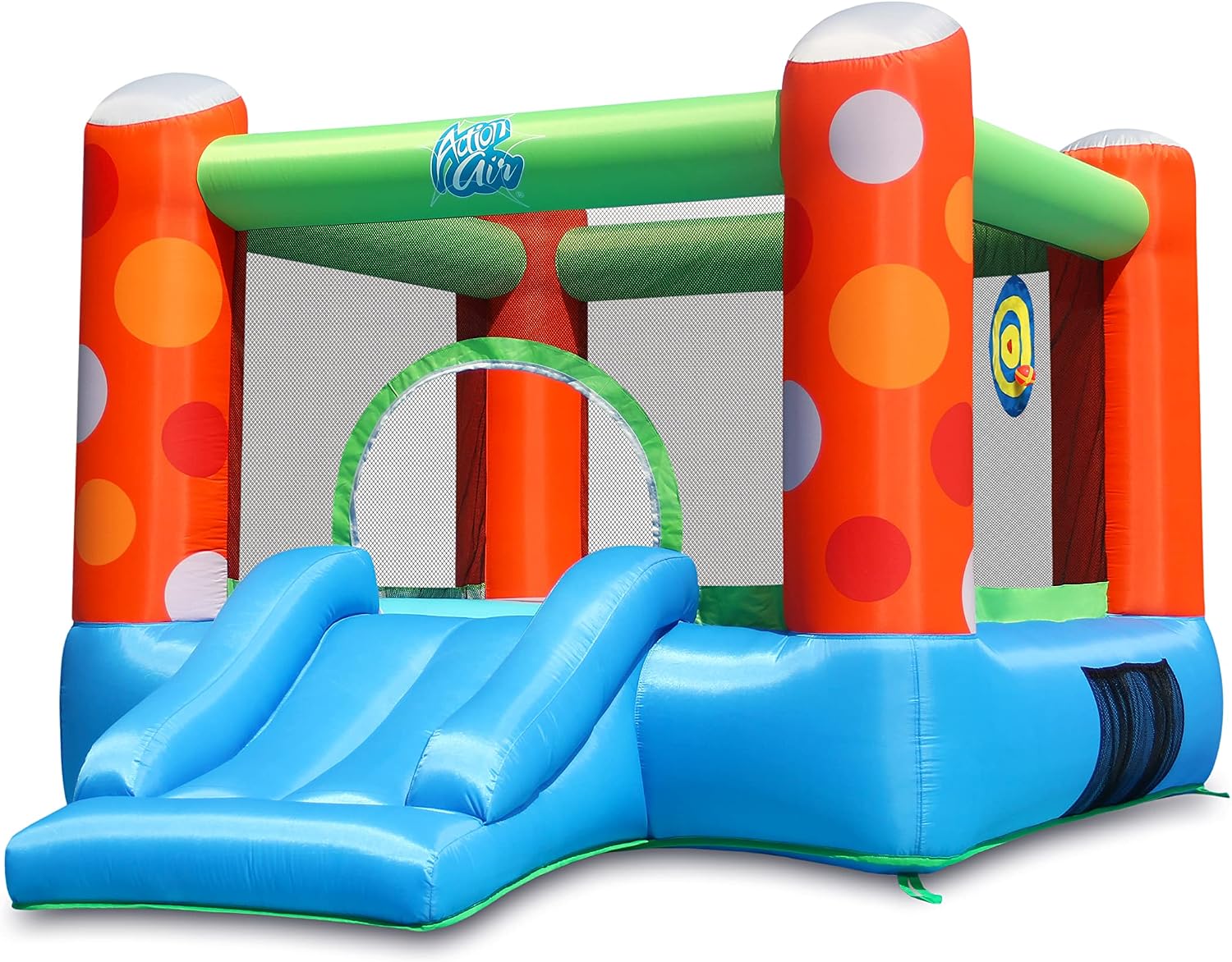 ACTION AIR Bounce House, Inflatable Bounce House with Air Blower, Bouncy Castle with Durable Sewn and Extra Thick, Family Backyard Jump House