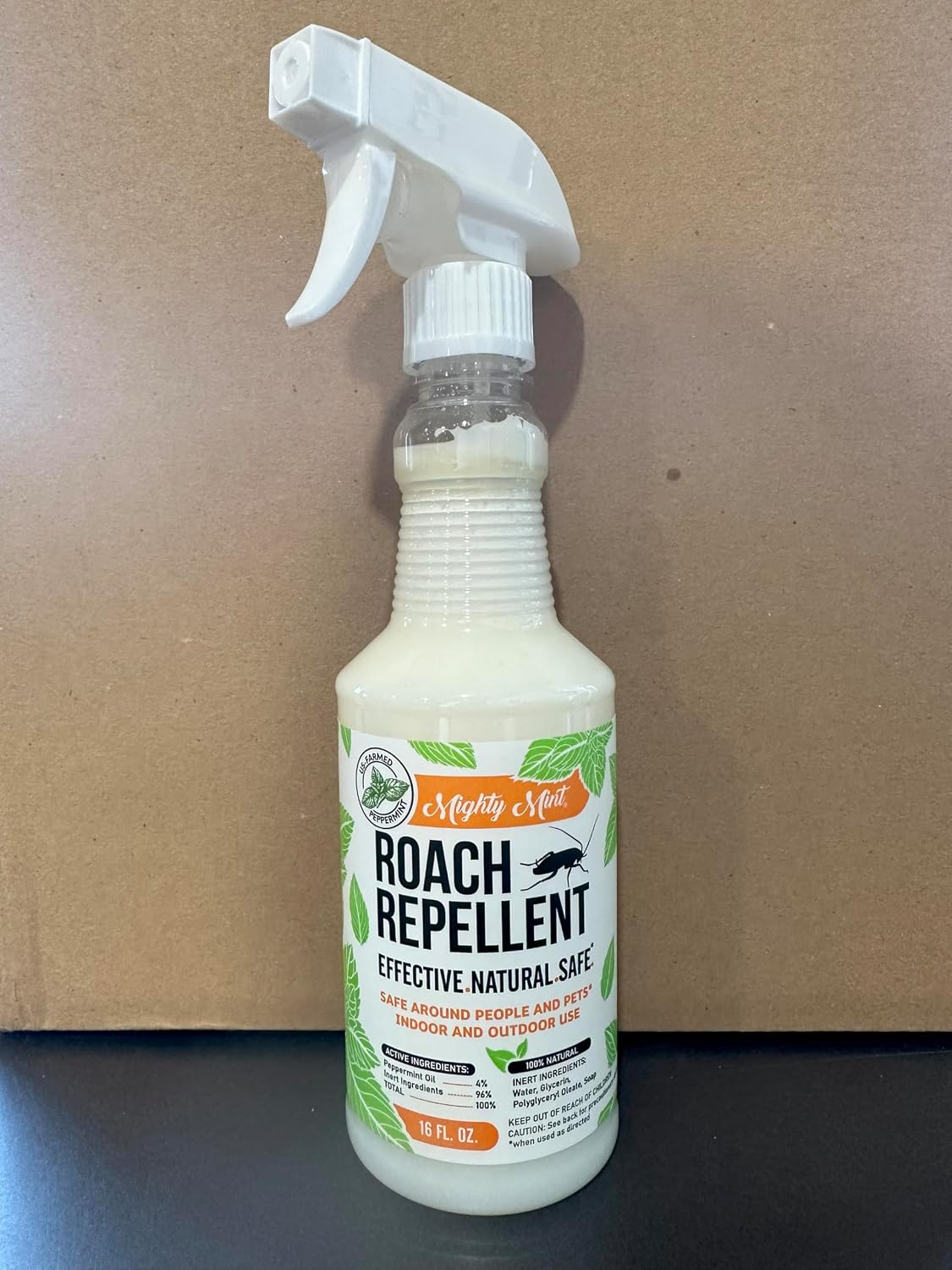 Mighty Mint Peppermint Oil Roach Repellent Spray, 16 oz | Natural Cockroach Killer, Indoor and Outdoor Use, Plant-Based Insect and Pest Control