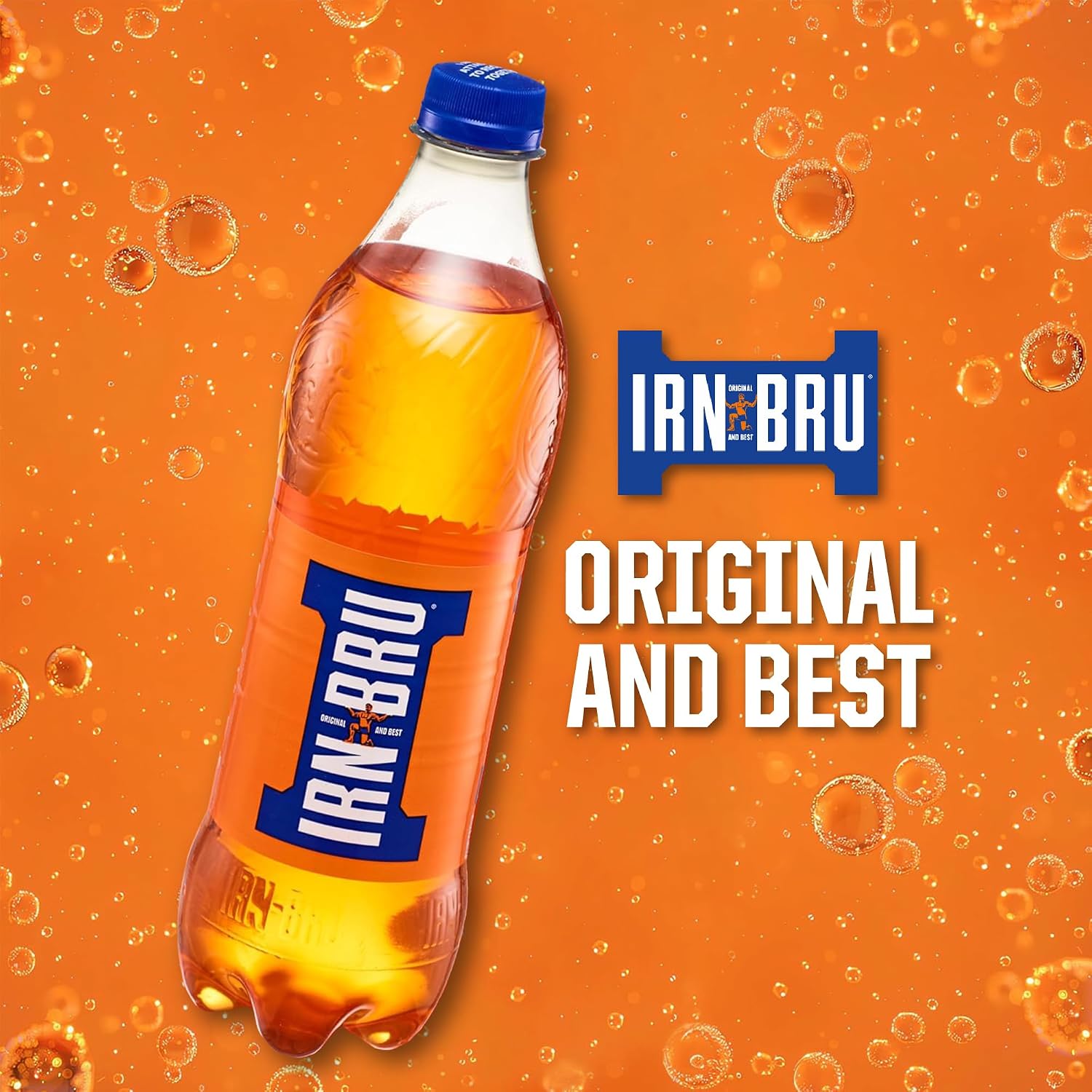 IRN-BRU Original Scottish Sparkling Soda, Citrus Flavored Carbonated Drink - Sparkling Flavored Soft Drink, 32 Flavor Recipe, 16.9 fl oz Bottles, Pack of 12