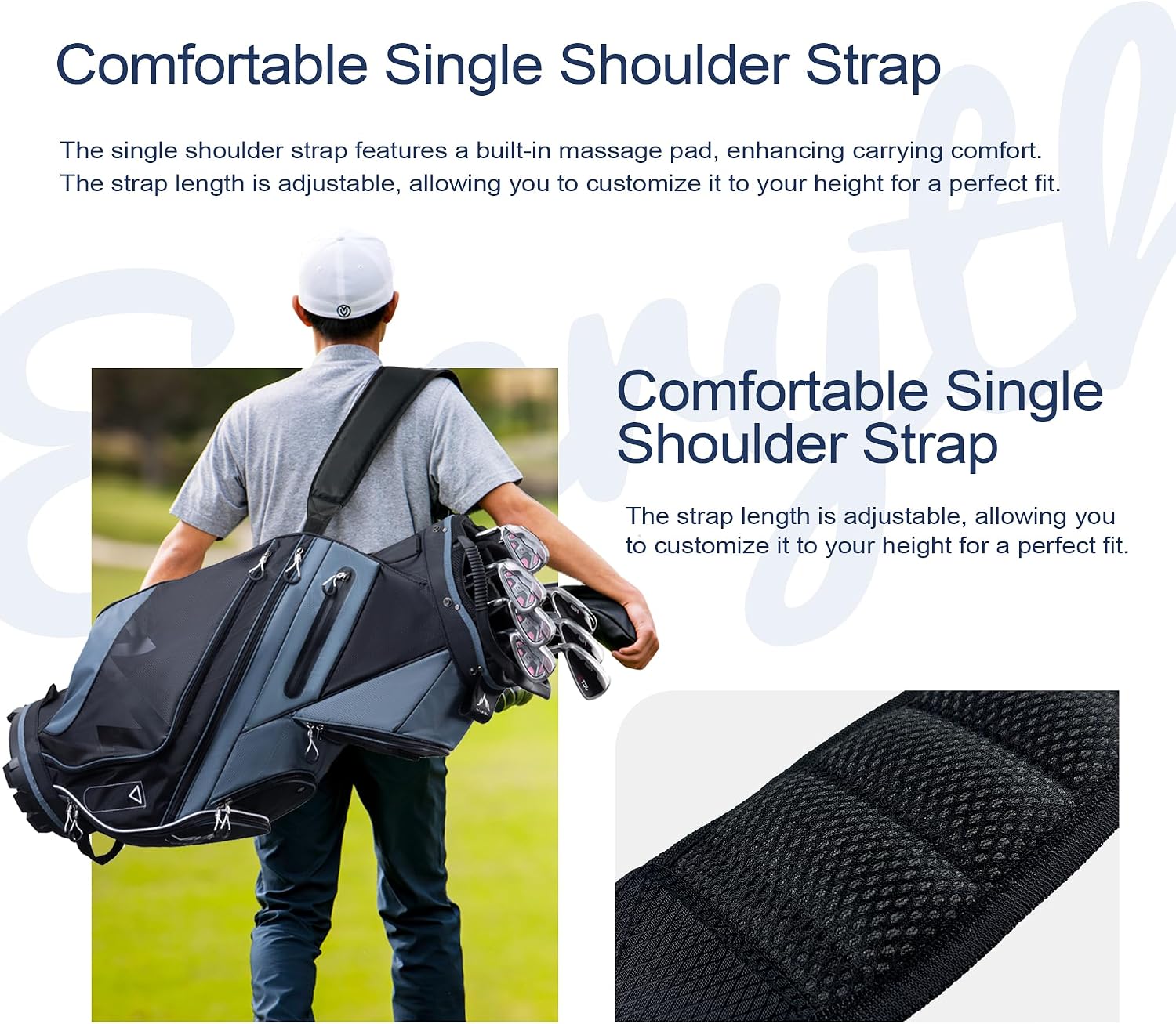 14-Way Golf Cart Bag with Organizer Divider | Full-Length Dividers, Rain Cover Included, Easy-Carry Handles, Club Organization, Cart Compatible