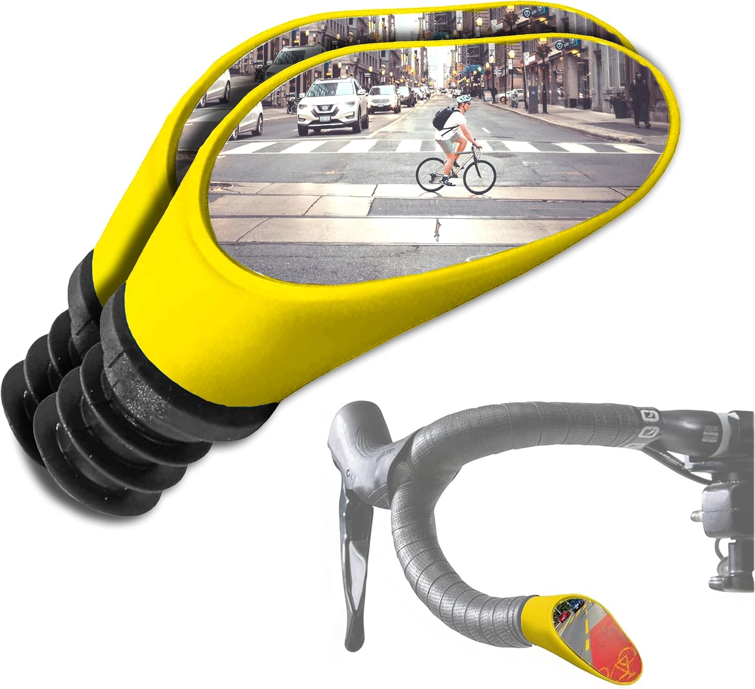 Road Drop Bar Rearview Bike Mirror - Cycling Safety Mirror - Single For Left Side Dropbar