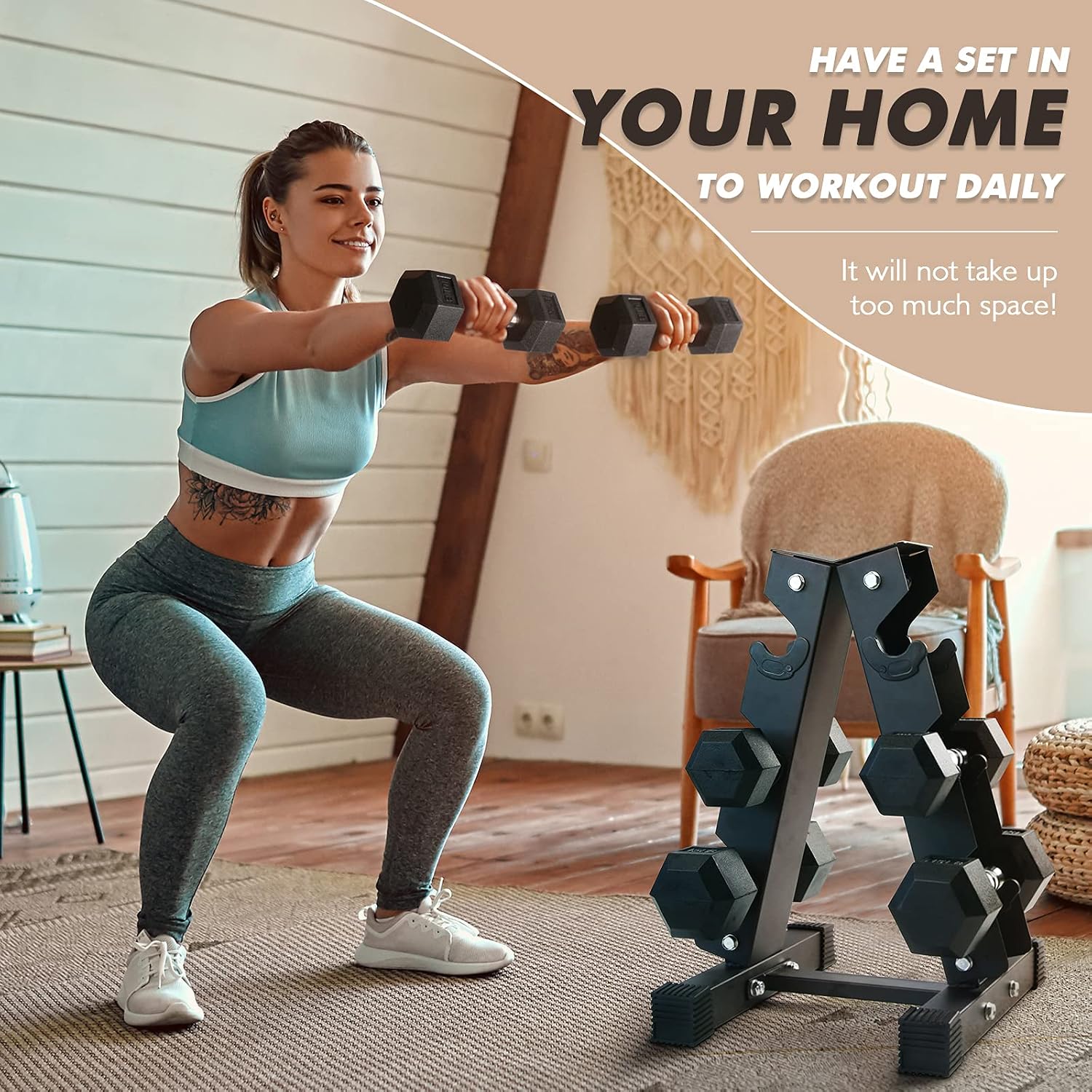 RitFit Rubber Coated Hex Dumbbell Weights Set for Home Gym | Cast Iron Core, Anti-Slip Knurled Chrome Handle, Hexagon Anti-Roll, Heavy-Duty Dumbbell Set for Strength Training