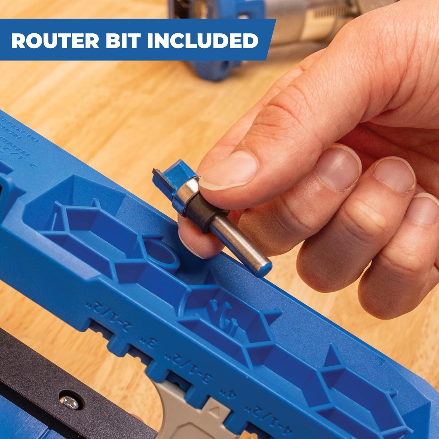 Kreg Door Hinge Routing Jig - Adjustable Jig with Router Bit Depth Guide for Precise Mortises - Professional Door Hinge Installation Tool for