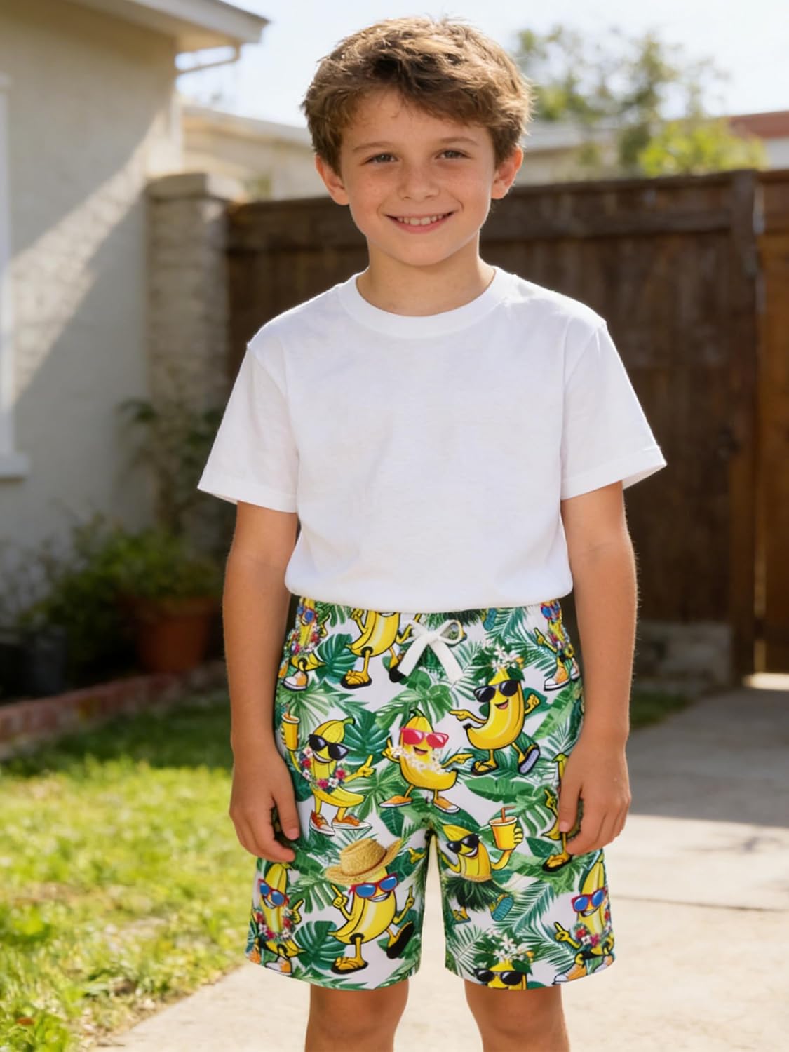 BFUSTYLE Boys Swim Trunks Mesh Lining Kids Bathing Suit 5-14 Years Shorts
