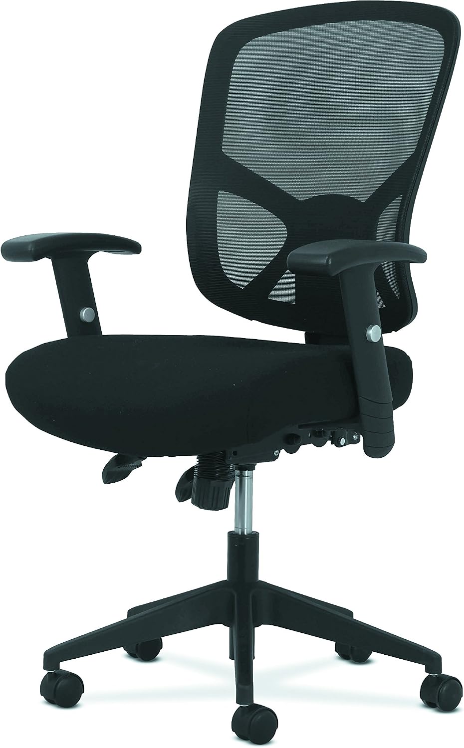 HON Sadie Big and Tall Ergonomic Office Chair, Heavy Duty Desk Chair, Black | Big and tall ergonomic office desk chair for desk work, lumbar support, adjustable arms, mesh comfort, 350 lb capacity